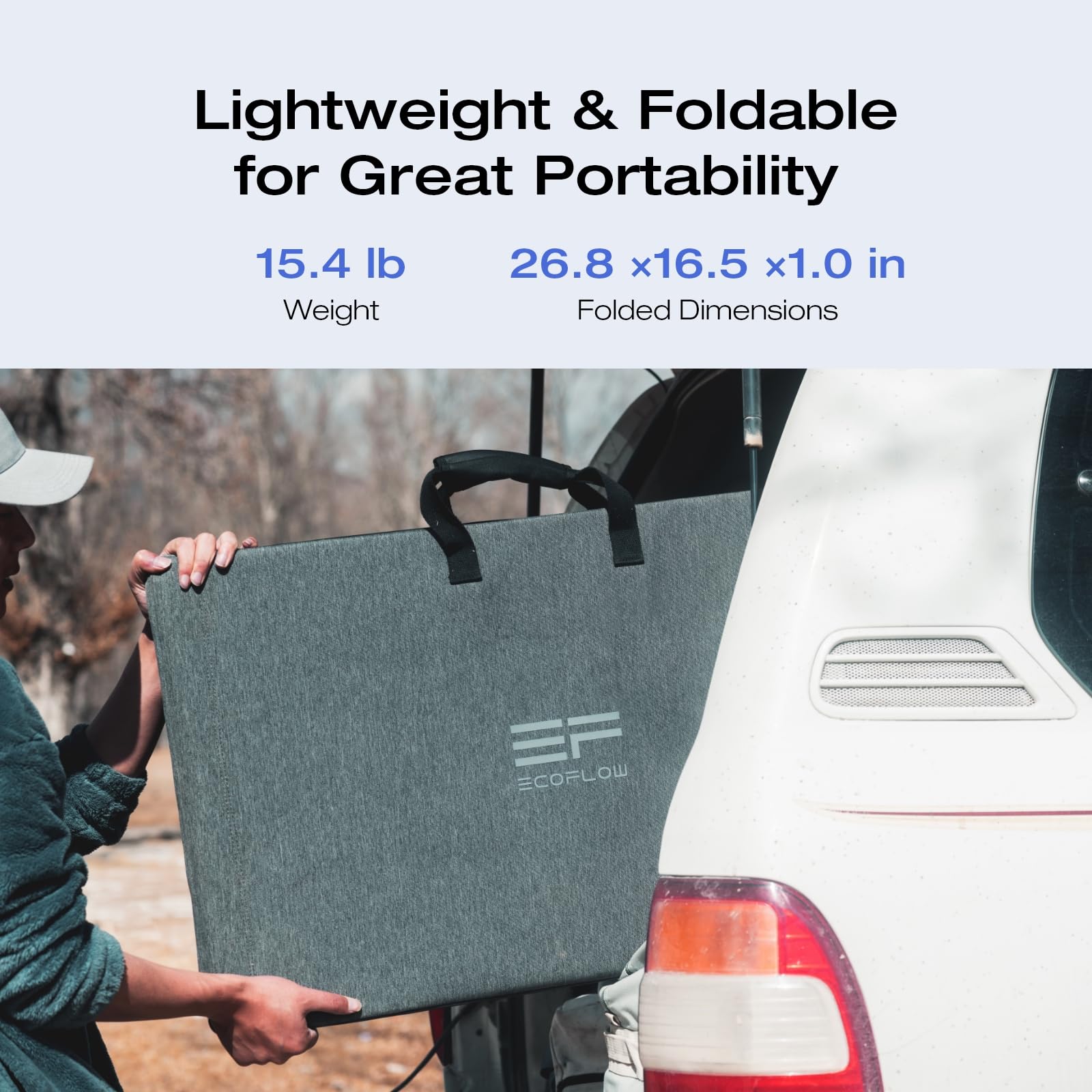 EF ECOFLOW 160W Portable Solar Panel for Power Station | Foldable Solar Charger with Adjustable Kickstand | IP68 Waterproof | Ideal for Outdoor Camping, RV Trips & Off-Grid Power Systems | Solar Generator Charging for Emergencies & Adventures
