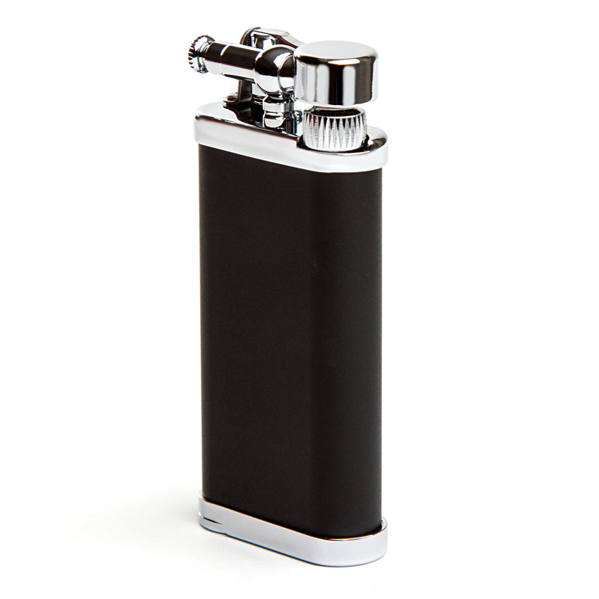 IM Corona Old Boy Black Chromium Pipe Lighter - Premium Windproof Butane Lighter for Tobacco Pipes & Cigars - Perfect for Outdoor Smoking, Camping & Travel