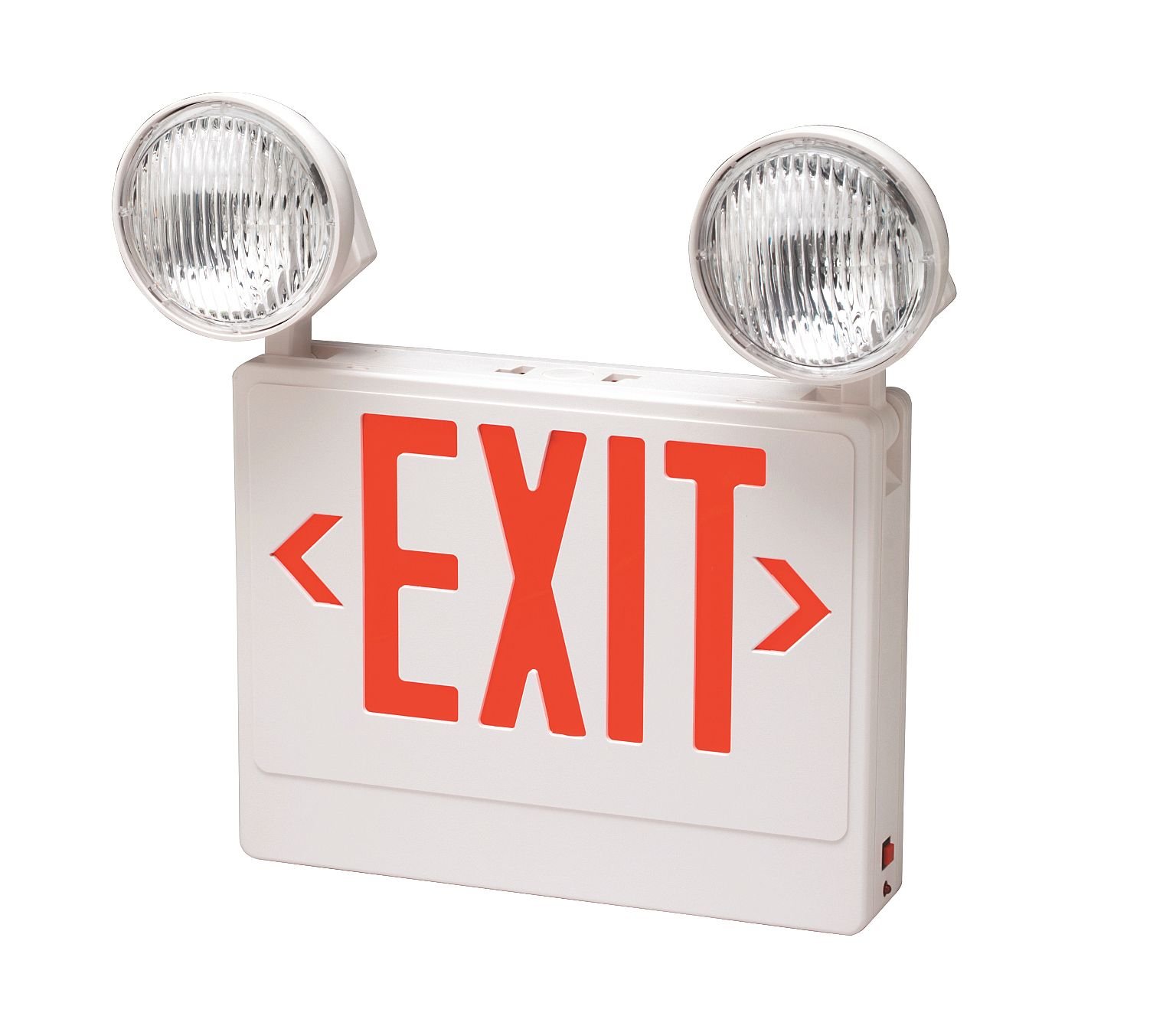 BIG BEAM LED Exit Sign with Emergency Backup Lights - Durable Thermoplastic Construction for Commercial Buildings, Warehouses & Schools