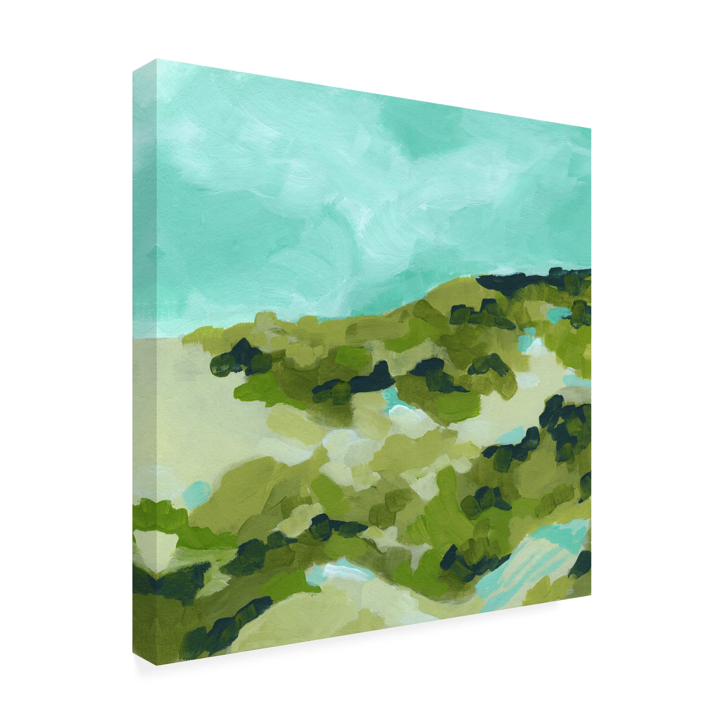 June Erica Vess 'Spring Hillside II' Canvas Wall Art Print - Landscape Nature Painting for Living Room, Bedroom & Office Decor