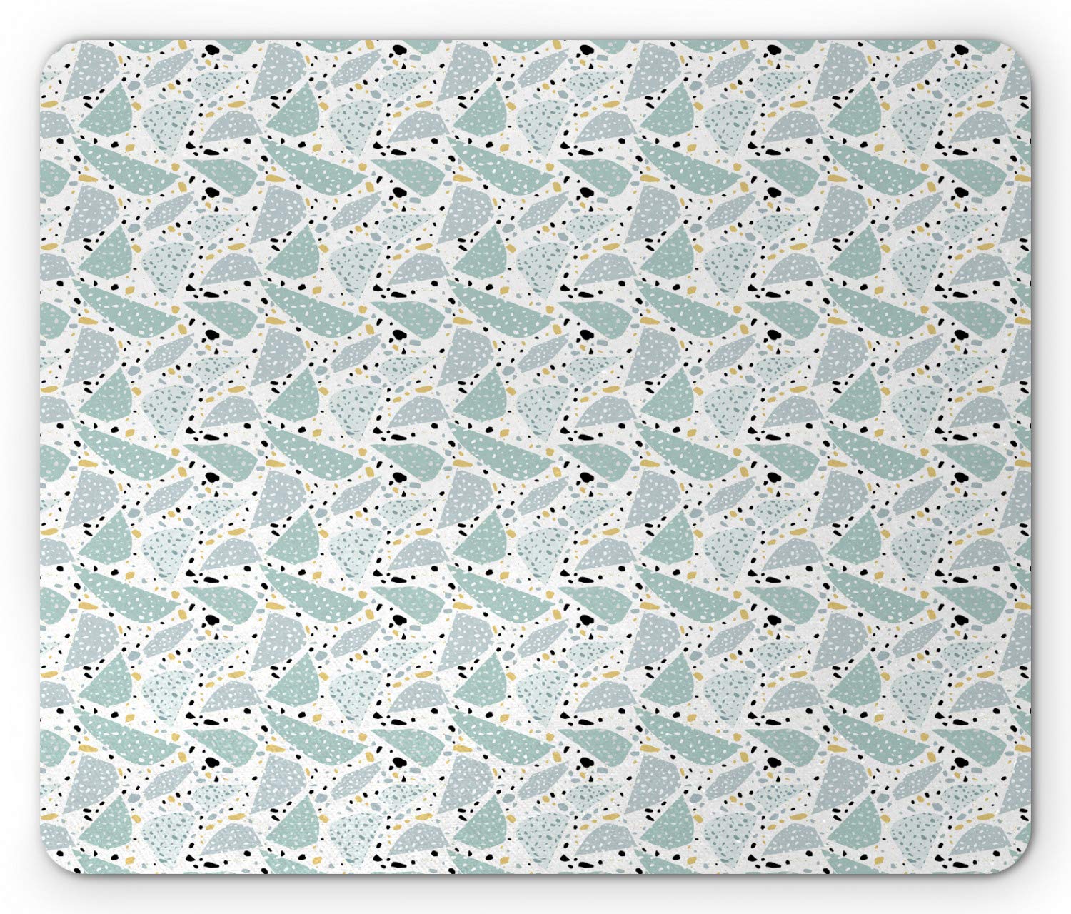 Ambesonne Abstract Mouse Pad - Non-Slip Rubber Gaming Mousepad with Irregular Dotted Motifs in Pale Seafoam & White | Standard Size Rectangle Desk Mat for Office, Computer, Laptop & Home Workspace
