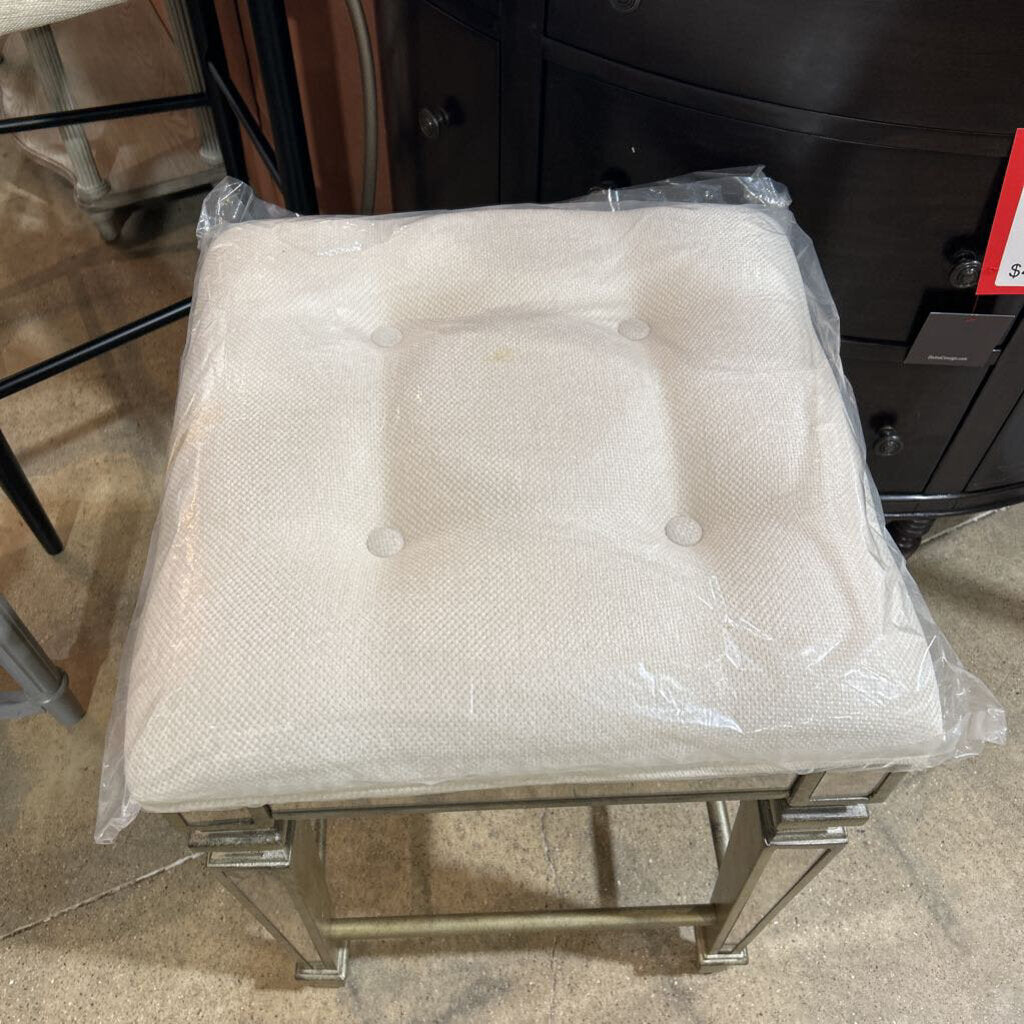 Celeste Modern Mirrored Counter Height Bar Stool - 18