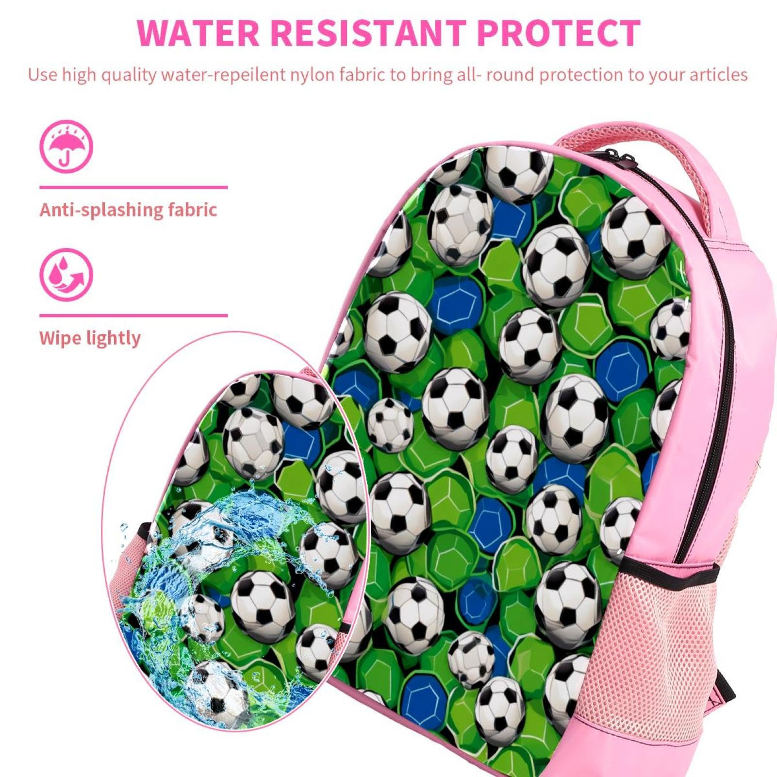 Men's & Women's Travel Backpack with Floral Soccer Ball Design - Durable Carry-On Backpack for Hiking, Gym, School & Work