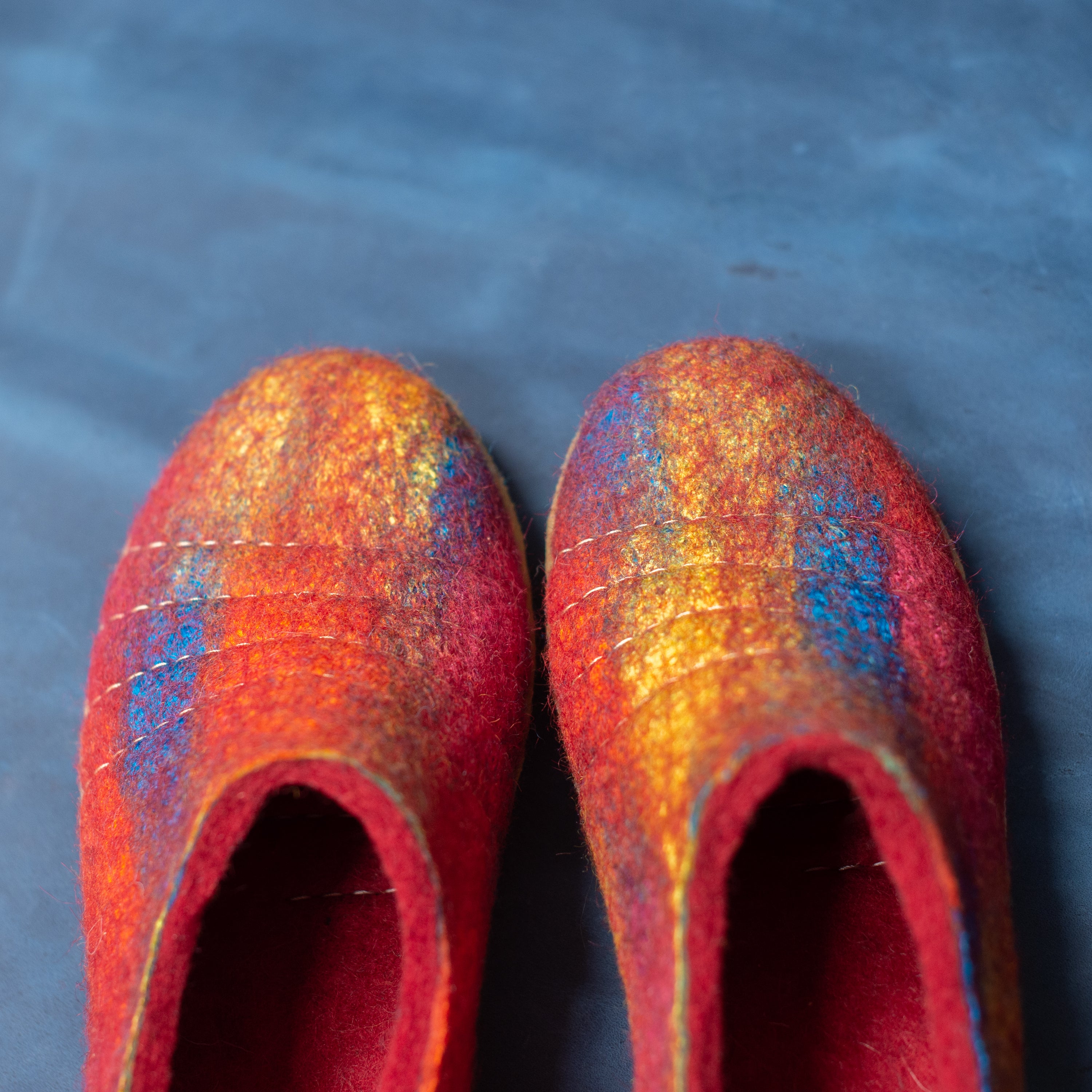 Poppy Red Rainbow Women's Slippers - Soft & Comfortable House Shoes for Women - Perfect for Indoor Relaxation, Spa Days & Cozy Evenings at Home