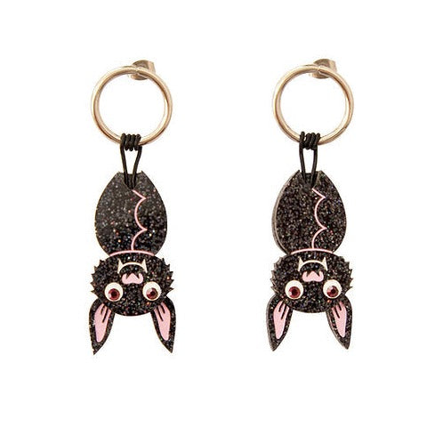 Laliblue Bat Earrings - Gothic Bat Wing Dangle Earrings for Women, Halloween Jewelry, Vampire Costume Accessories | Perfect for Halloween Parties, Cosplay, and Gothic Fashion