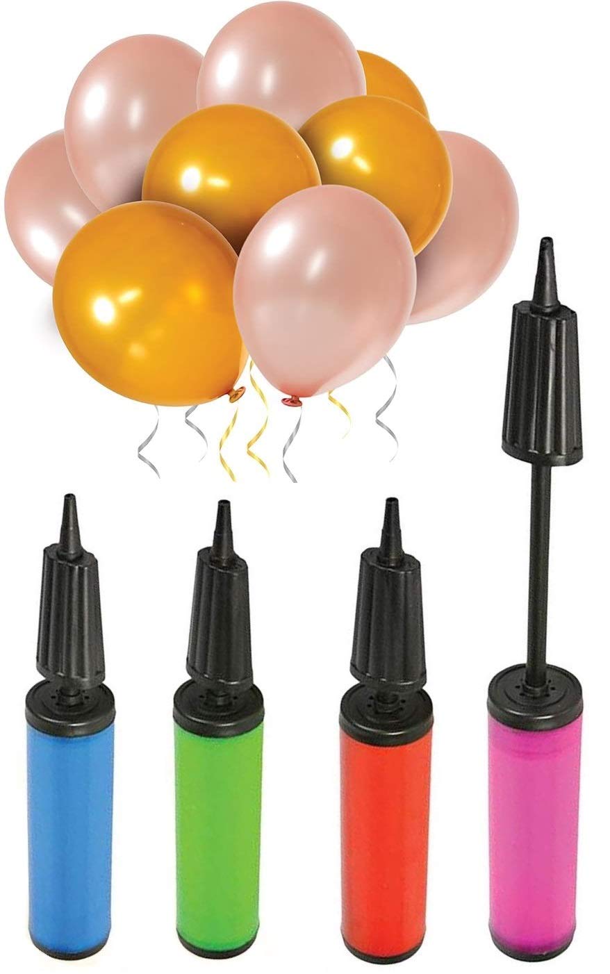 **Double Action Balloon Hand Pump - Portable Air Inflator for Balloons, Pool Floats, Balls & Hopping Balls - Quick Inflation for Parties, Beach, Sports & Outdoor Activities**
