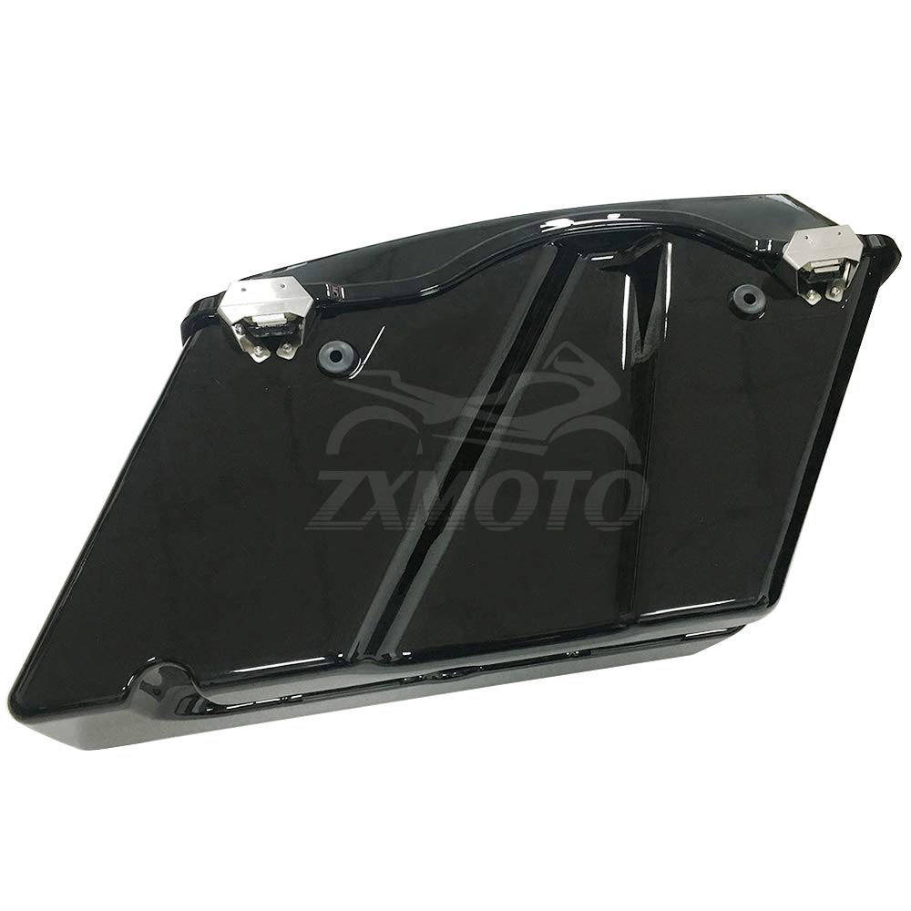 ZXMOTO Vivid Black Hard Saddlebags with 6x9 Speaker Lids, Latch & Keys - Compatible with Harley Touring Models 1994-2013 (Road King, Road Glide, Street Glide, Electra Glide, Ultra-Classic) - Durable Motorcycle Storage for Long Rides & Touring