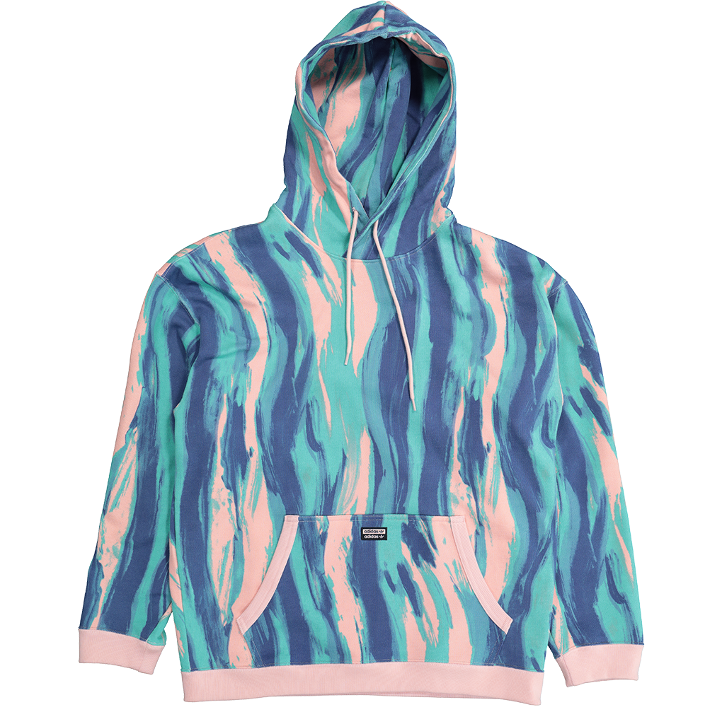 Adidas Marbled Paint Hoodie for Women - Vapour Pink/Mulberry - Stylish Pullover Sweatshirt for Casual Wear, Gym & Street Fashion