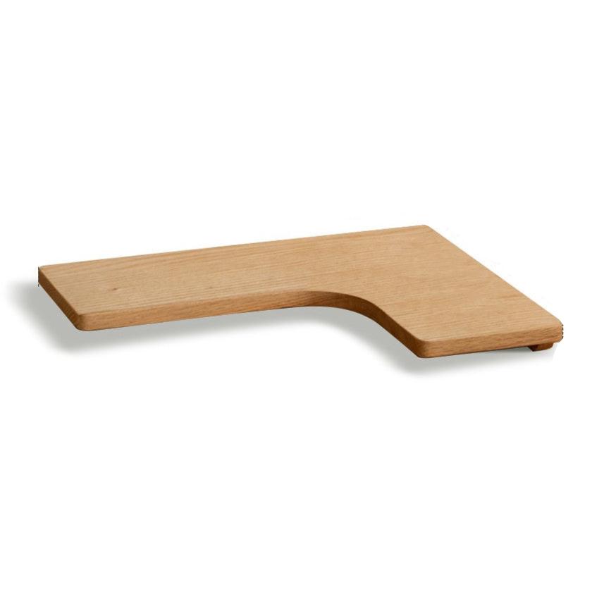 15.4x11.4x1.4 inch / 39x29x3.5 cm / natural wood color / oak corner shelf - left long pcs 2