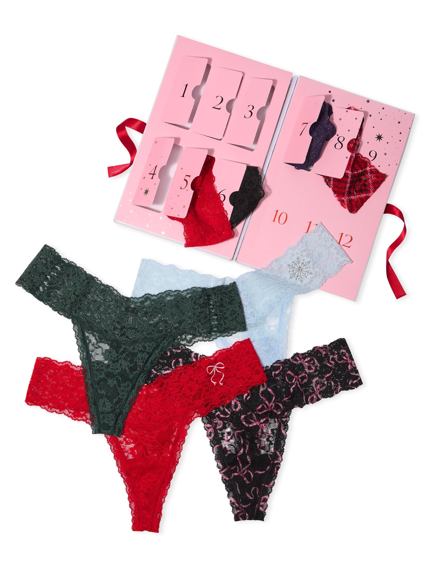 Victoria's Secret Women's Lace Thong Underwear - Soft Comfortable Multi Pack Panties for Women (XS-XXL) | Perfect for Everyday Wear, Date Nights & Special Occasions