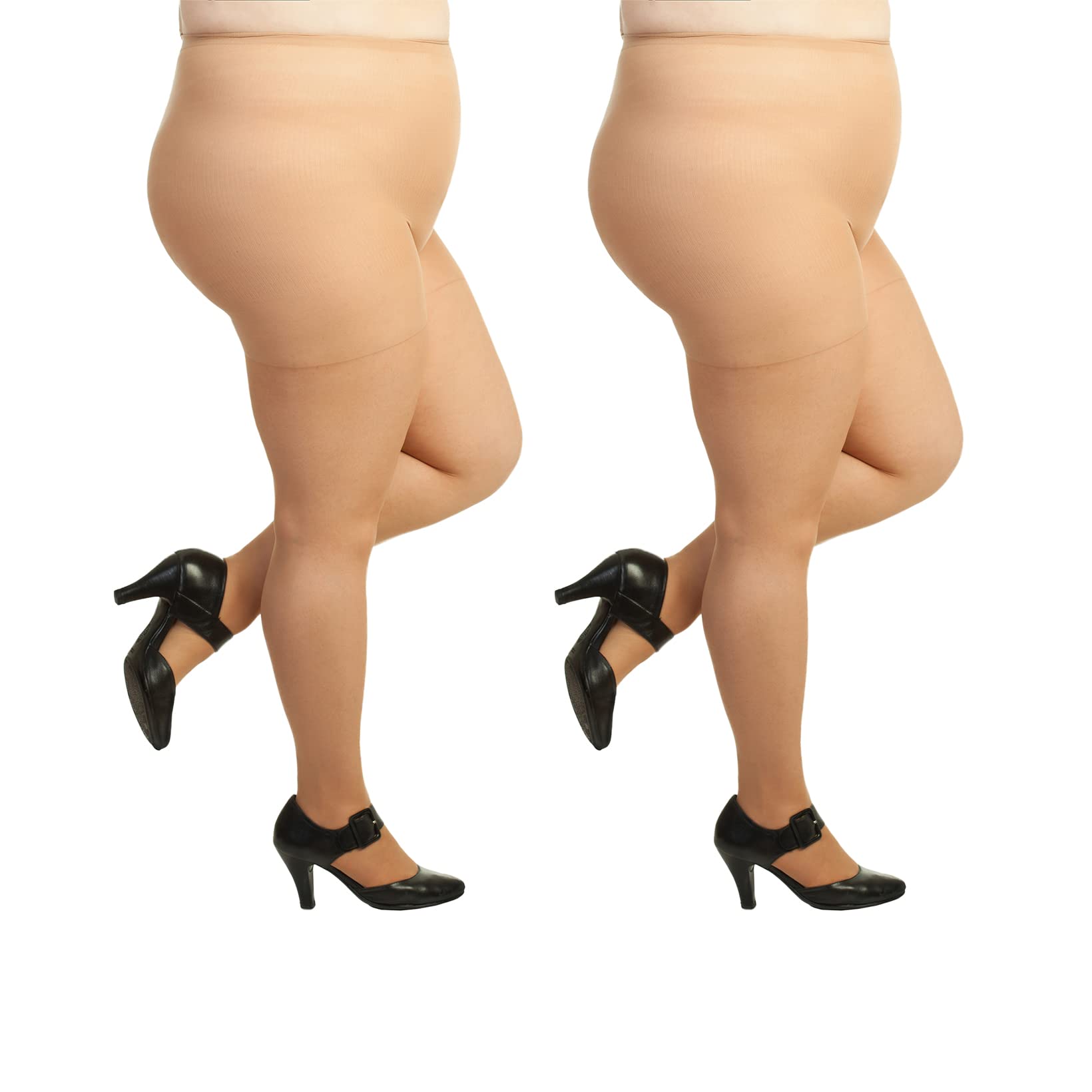 Plus Size Pantyhose for Women - Soft Sheer Queen Tights - Comfortable Stretchy Opaque Tights for Work, Parties & Everyday Wear