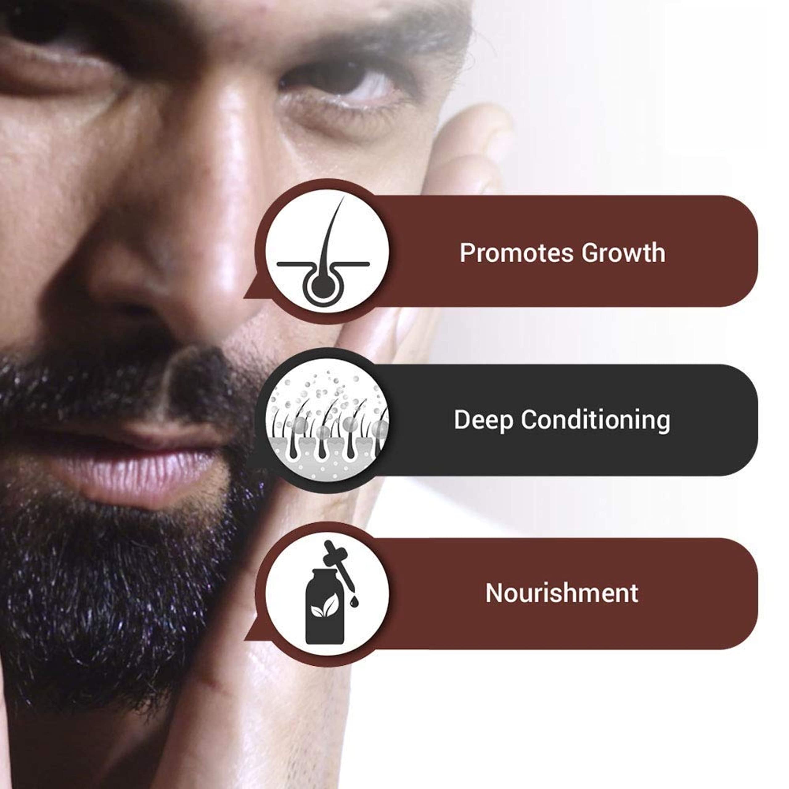 Lovelook Beard Growth Oil with Argan & Lemongrass - 10 Natural Extracts for Thicker Facial Hair (30ml) - Perfect for Daily Grooming & Styling