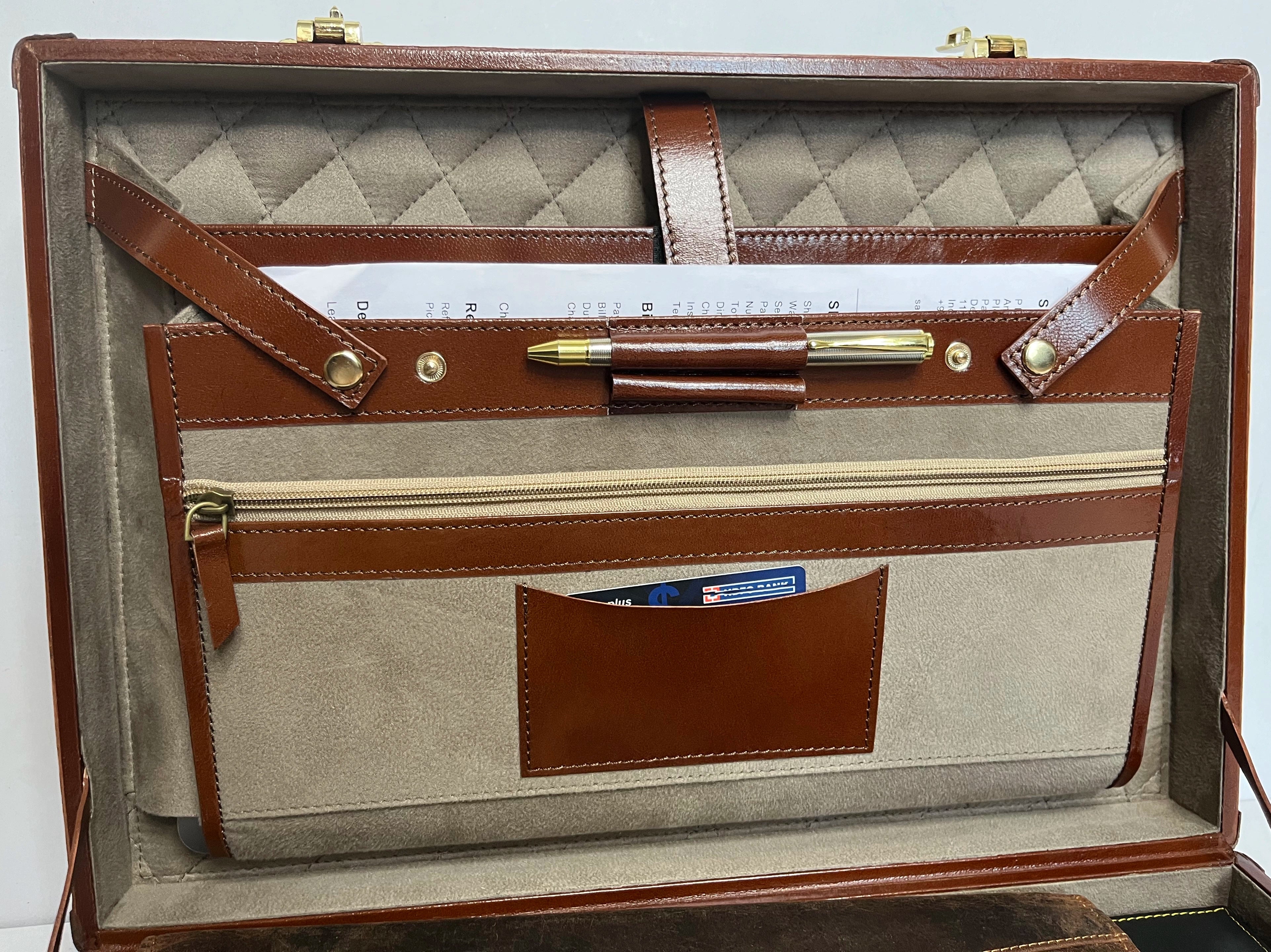 Aston Leather Briefcase - Premium Genuine Leather Business Bag, Limited Edition (Brown) - Perfect for Office, Travel & Professional Meetings