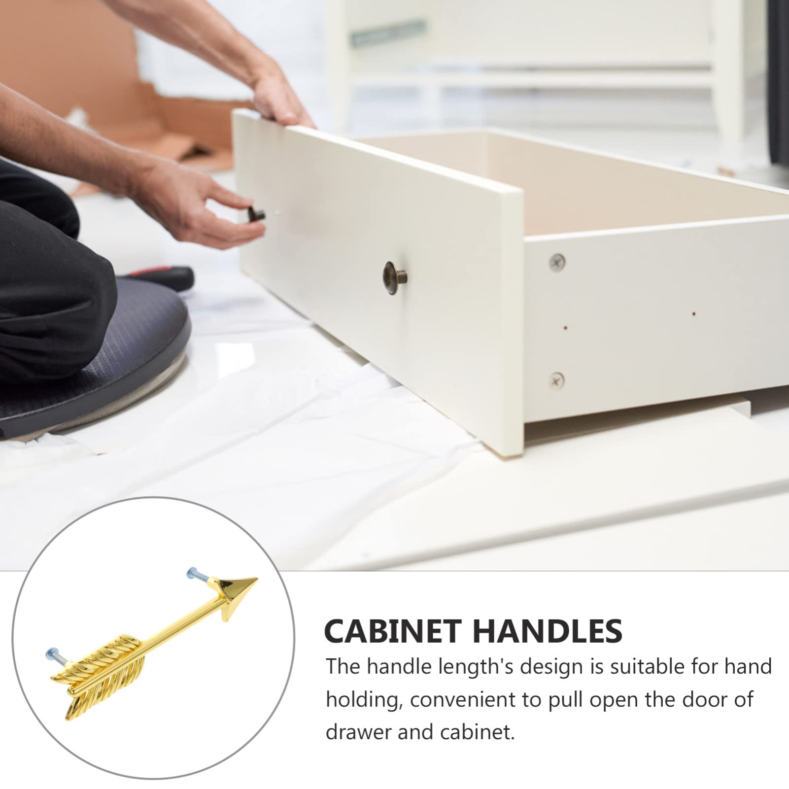 4-Pack Arrow Drawer Handles - Cabinet & Wardrobe Pulls for Cupboards, Closet, Furniture Doors - Modern & Durable Hardware for Home & Office Storage Solutions