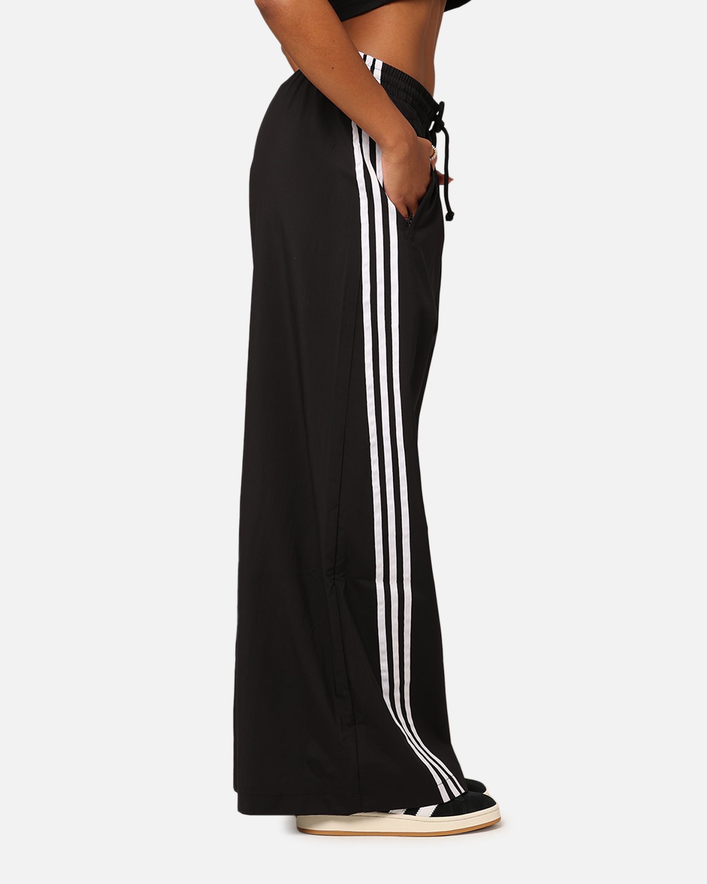 Adidas Women's Adilenium Oversized Track Pants - Black Athletic Joggers for Running, Lounge & Streetwear Fashion