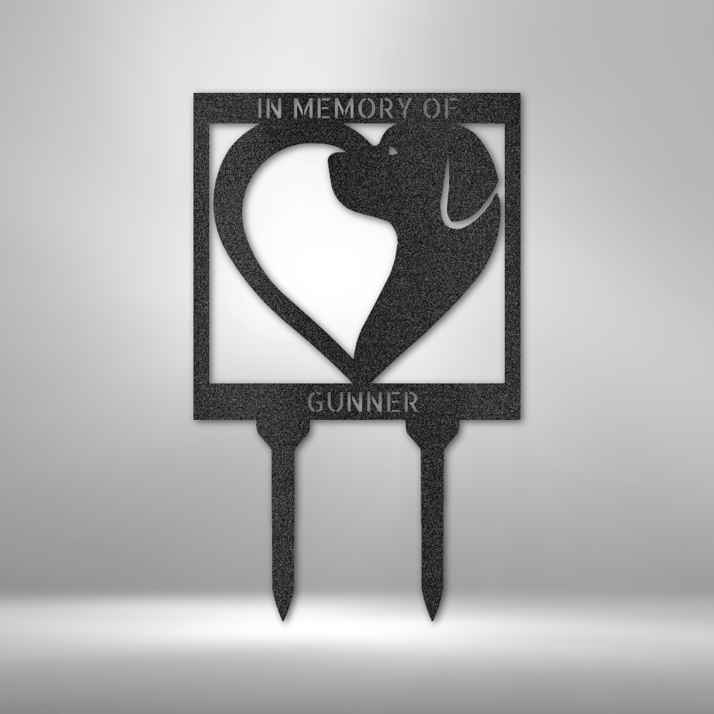Custom Personalized Dog Memorial Garden Stake - Engraved Steel Pet Remembrance Sign for Backyard, Cemetery or Garden Decor
