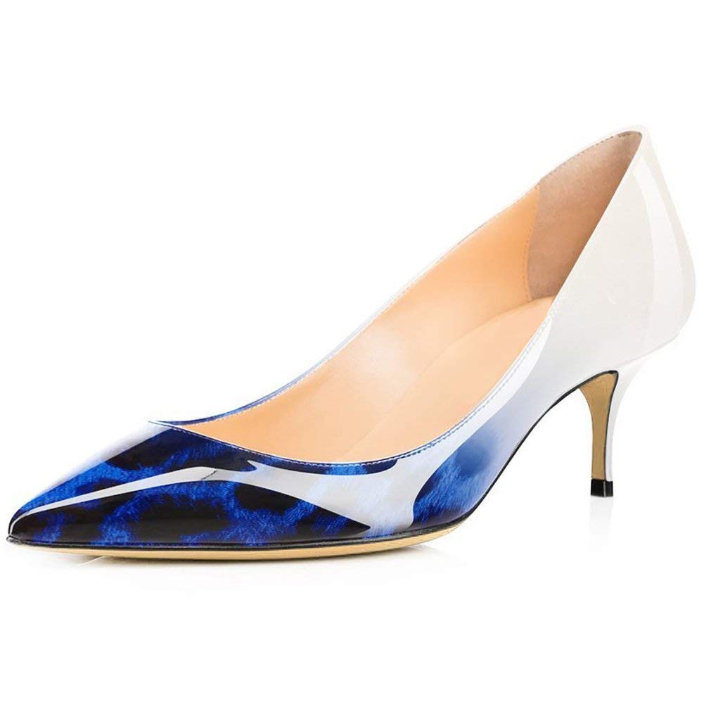 Tanaoen Women's Low Heel Pumps - Pointed Toe Kitten Heels Slip On Office Shoes for Work, Business & Professional Occasions