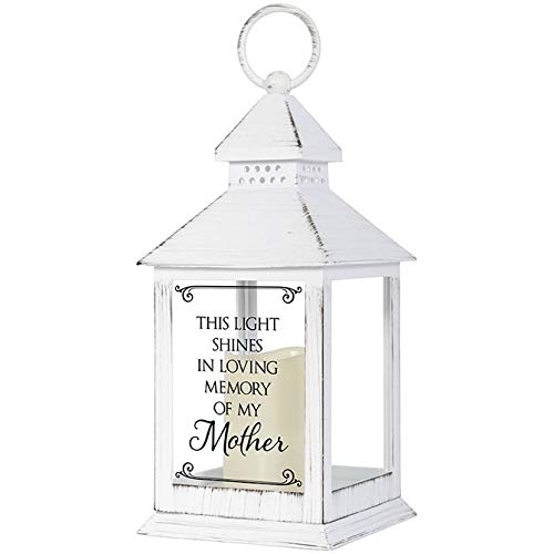 Lantern - In Loving Memory of My Mother with LED Candle & Timer, 11 x 4 x 4 Inches - Perfect for Memorials, Graveside Tributes & Home Remembrance Decor
