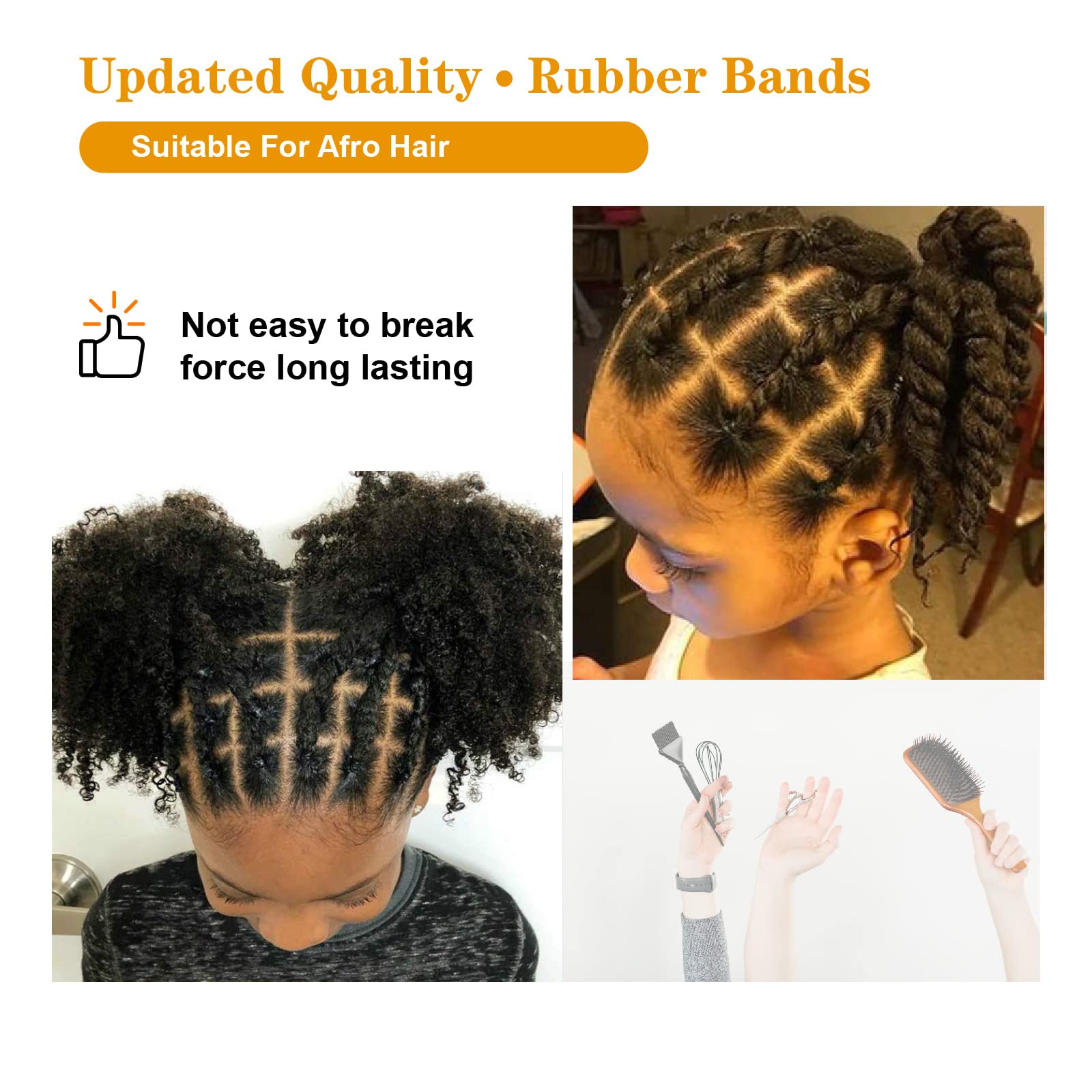 500pcs Black Elastic Hair Bands for Women & Kids - Soft Mini Hair Rubber Bands for Braids, Beard & Ponytails - Includes Storage Box - Perfect for Daily Styling, Salon Use & Travel Accessories