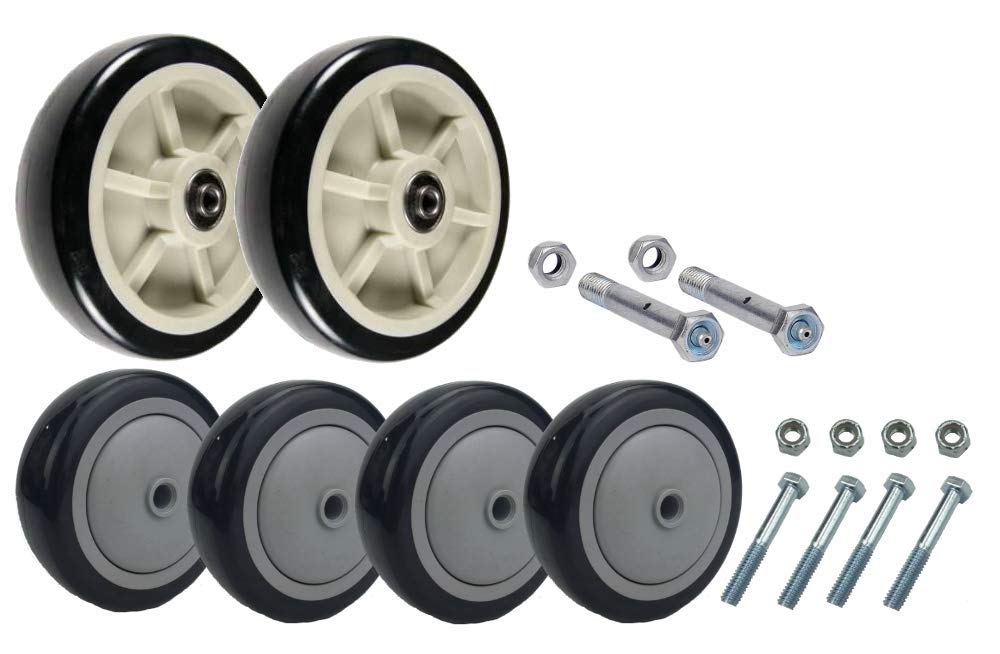 U-Boat Stock Cart Replacement Wheel and Axle Kit - Heavy Duty Platform Truck Parts for Warehouse, Factory & Industrial Use