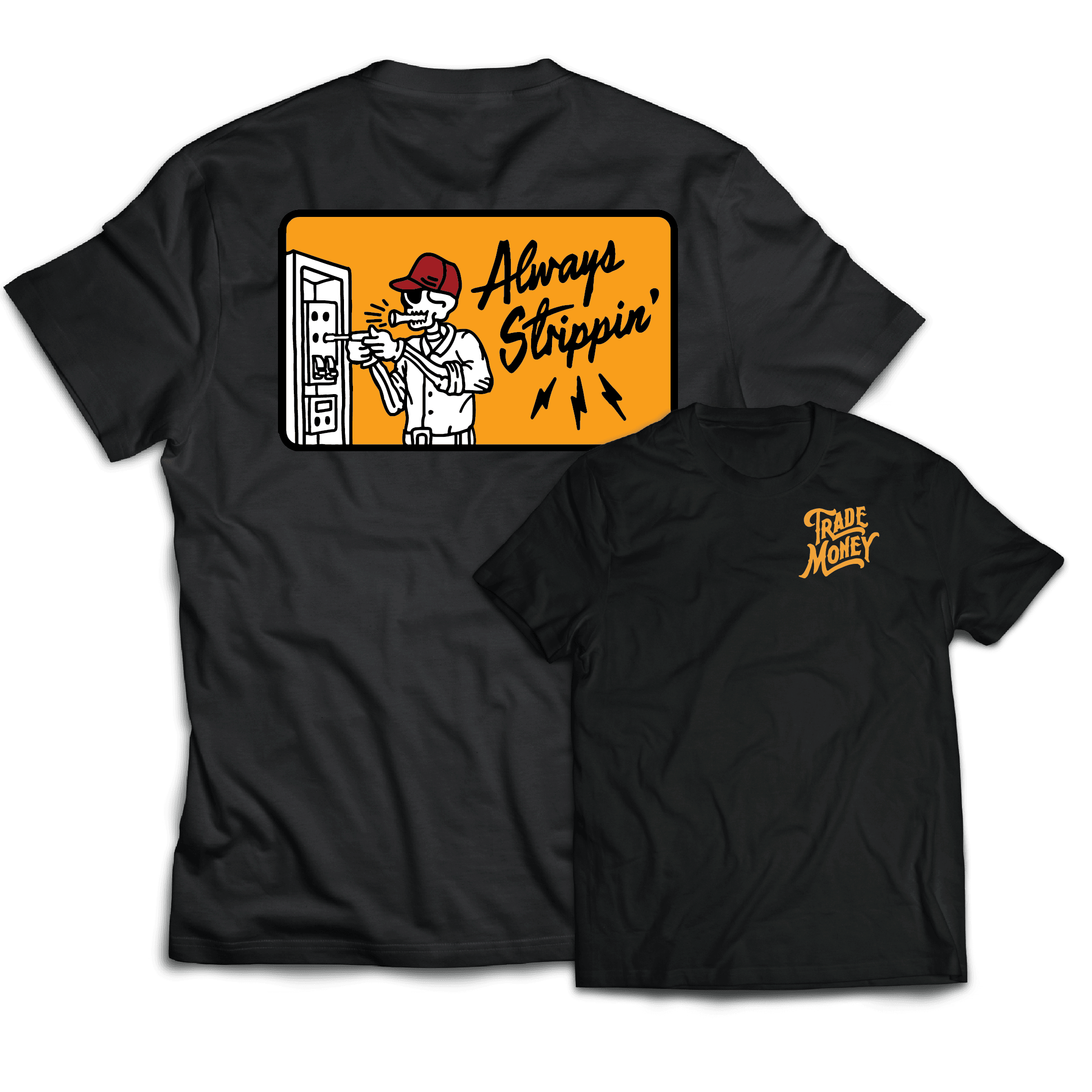 Always Strippin' Tee - Black Cotton T-Shirt for Men | Trendy Streetwear & Casual Outfit Essential