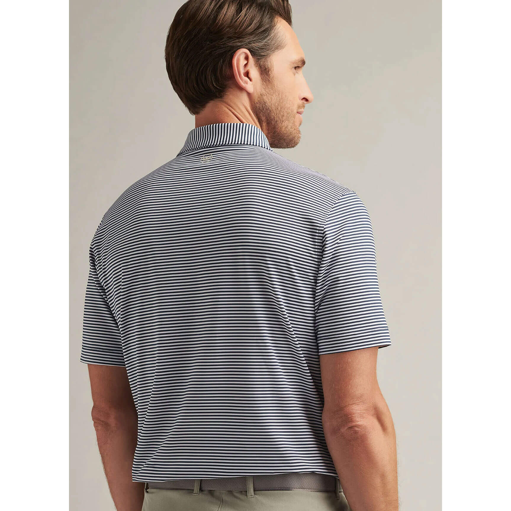 Peter Millar Hales Performance Polo Shirt for Men - Moisture-Wicking Golf & Casual Wear - Navy Blue Slim Fit Polo Shirt - Perfect for Golf, Office & Weekend Outings
