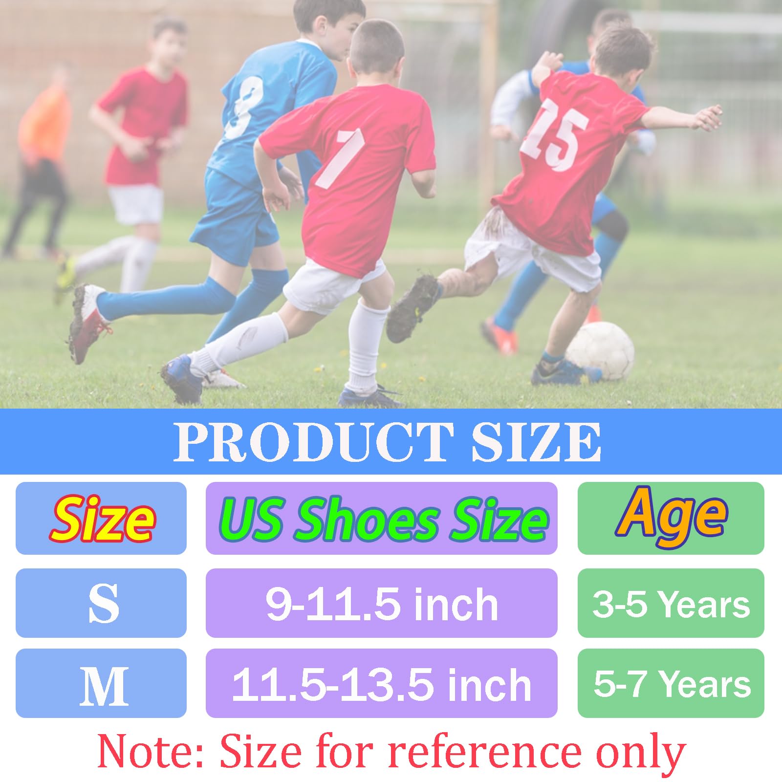**Kids Soccer Socks for Boys & Girls - 2/3/6 Pairs Striped Knee-High Cotton Sports Socks - Perfect for School Uniforms, Soccer Games & Daily Play**