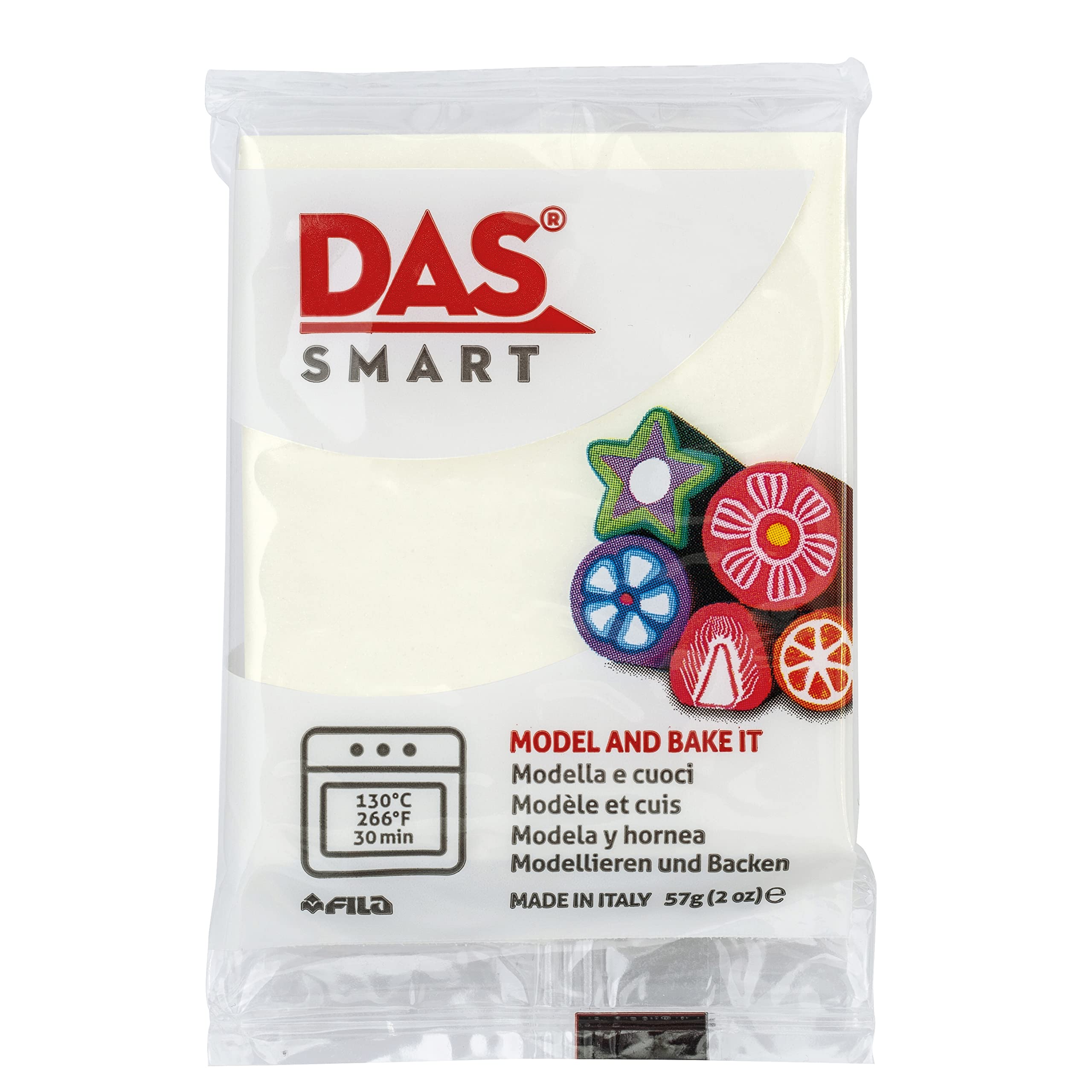 Opal White Smart Polymer Clay 57G — Oven Bake Clay for Molding & Sculpting, Non-Toxic Pliable Clay Set for DIY Crafts, Jewelry Making, and Home Decor (Perfect for Students & Adults)