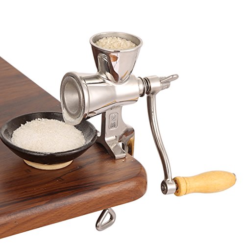 Premium Stainless Steel Manual Grain Grinder - Corn, Coffee, Nut & Spice Mill for Home & Kitchen Use | Durable Hand Crank Flour Mill for Fresh Ground Ingredients
