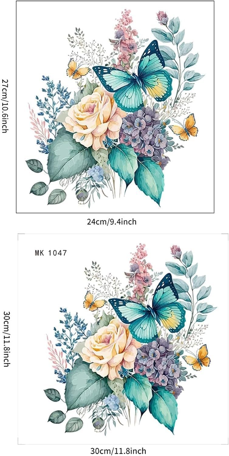 Butterfly Toilet Stickers - Waterproof Self-Adhesive Bathroom Decals, Peony Flower Toilet Seat Cover Decor for Home, RV, Apartment - Perfect for Bathroom Makeover & DIY Home Decor