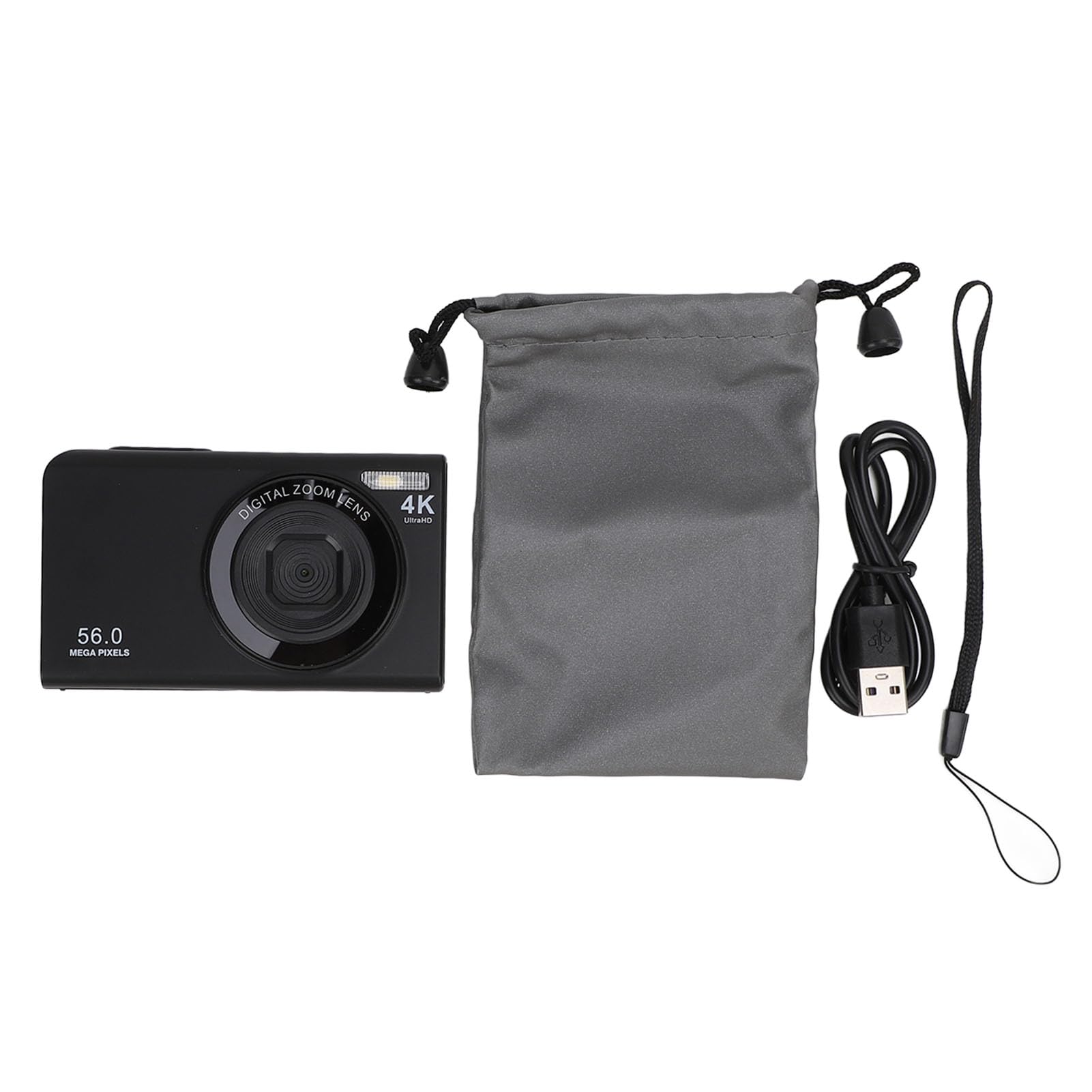 4K 56MP Digital Camera with 16x Zoom | Vlogging Camera for YouTube | Compact Travel Camera with Fill Light | Perfect for Beginners, Teens & Adults (Black) | Great for Travel Vlogging, Family Events & Outdoor Adventures