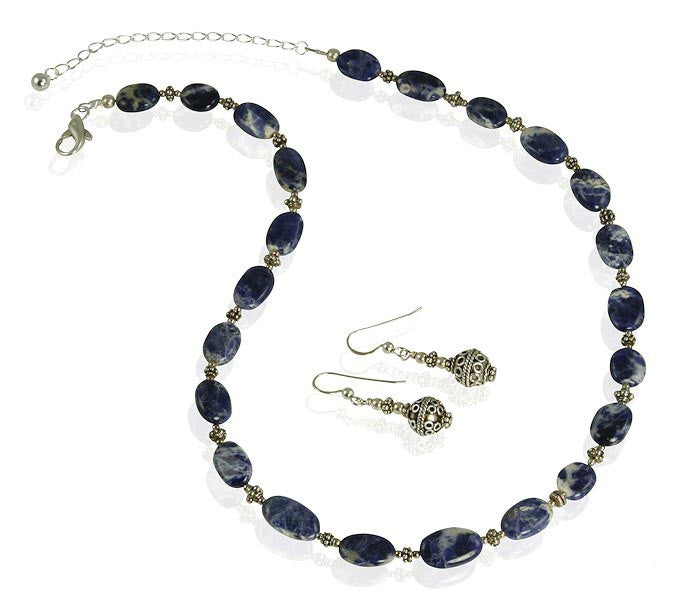Lapis Lazuli Gemstone Necklace Set - Genuine Blue Stone Jewelry for Women, Healing Crystal Pendant with Adjustable Chain - Perfect for Meditation, Gifts & Spiritual Healing