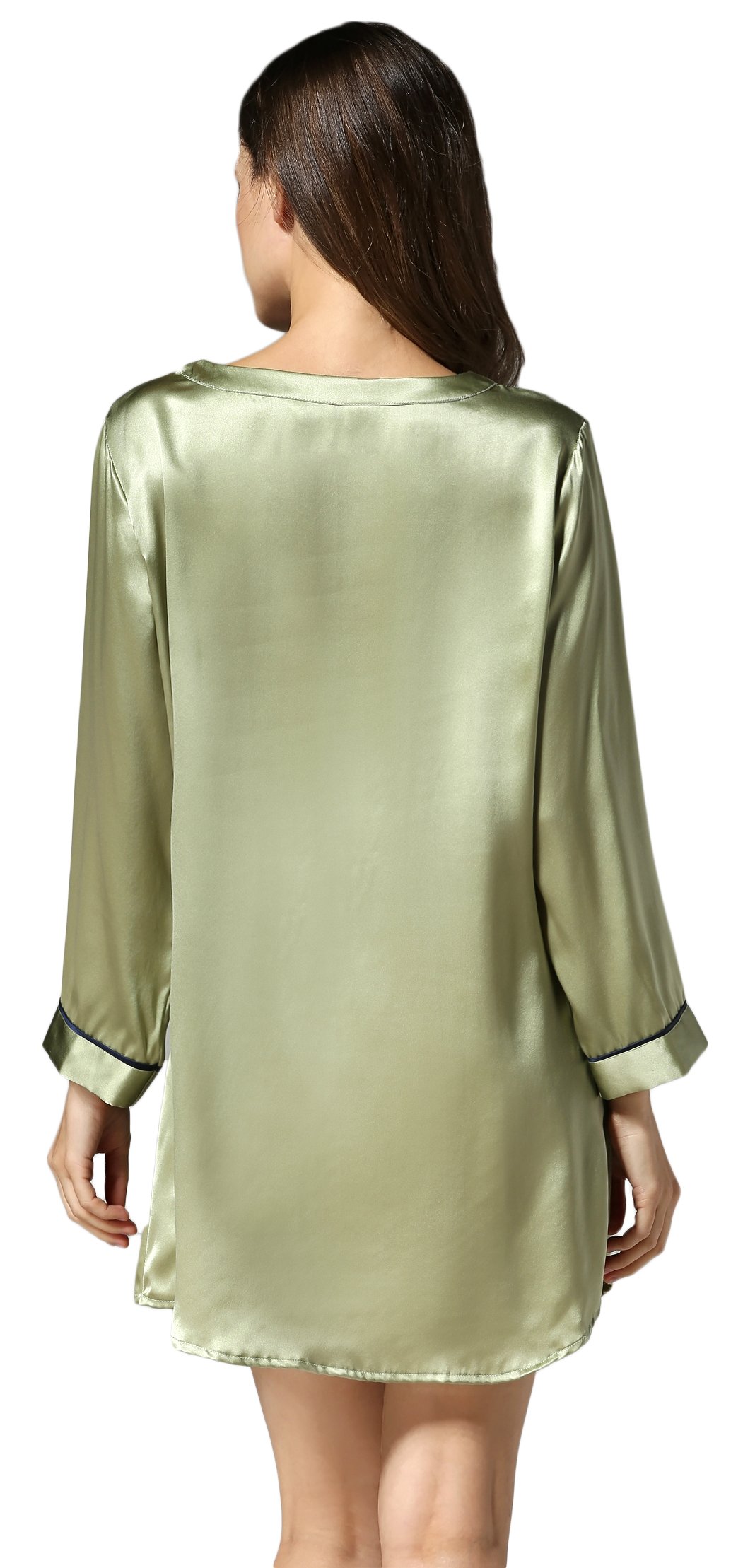 CLC Women's 100% Pure Mulberry Silk Nightshirt - Soft Luxury Sleepwear Pajama Nightgown for Comfortable Sleep & Relaxation at Home