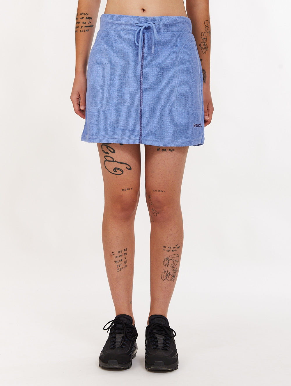Beech French Terry Seamed Skirt - Women's High Waist Comfortable Stretchy Skirt for Casual Wear, Workout & Lounge