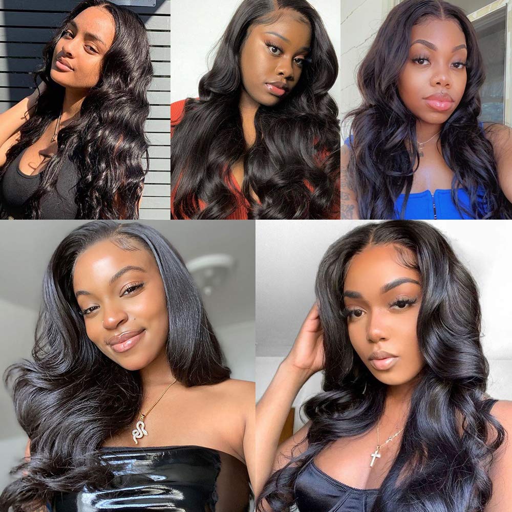 13x4 Lace Front Wigs Human Hair Brazilian Virgin Body Wave 150% Density - 28 Inch Natural Color Wigs for Black Women | Perfect for Daily Wear, Parties & Special Occasions