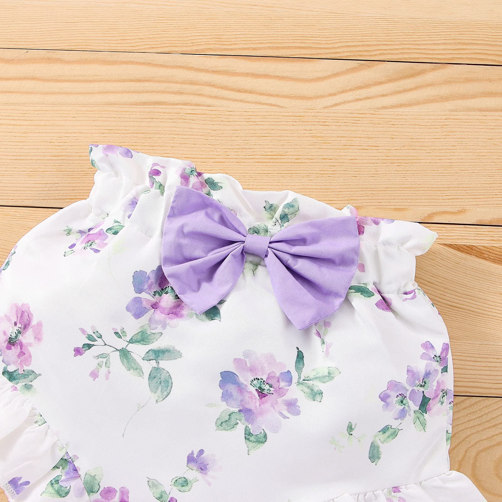 Baby Girl Summer Outfit Set - Sleeveless Bowknot Vest Top & Floral Shorts with Headband | Cute Infant Clothes for Beach, Park & Photo Shoots