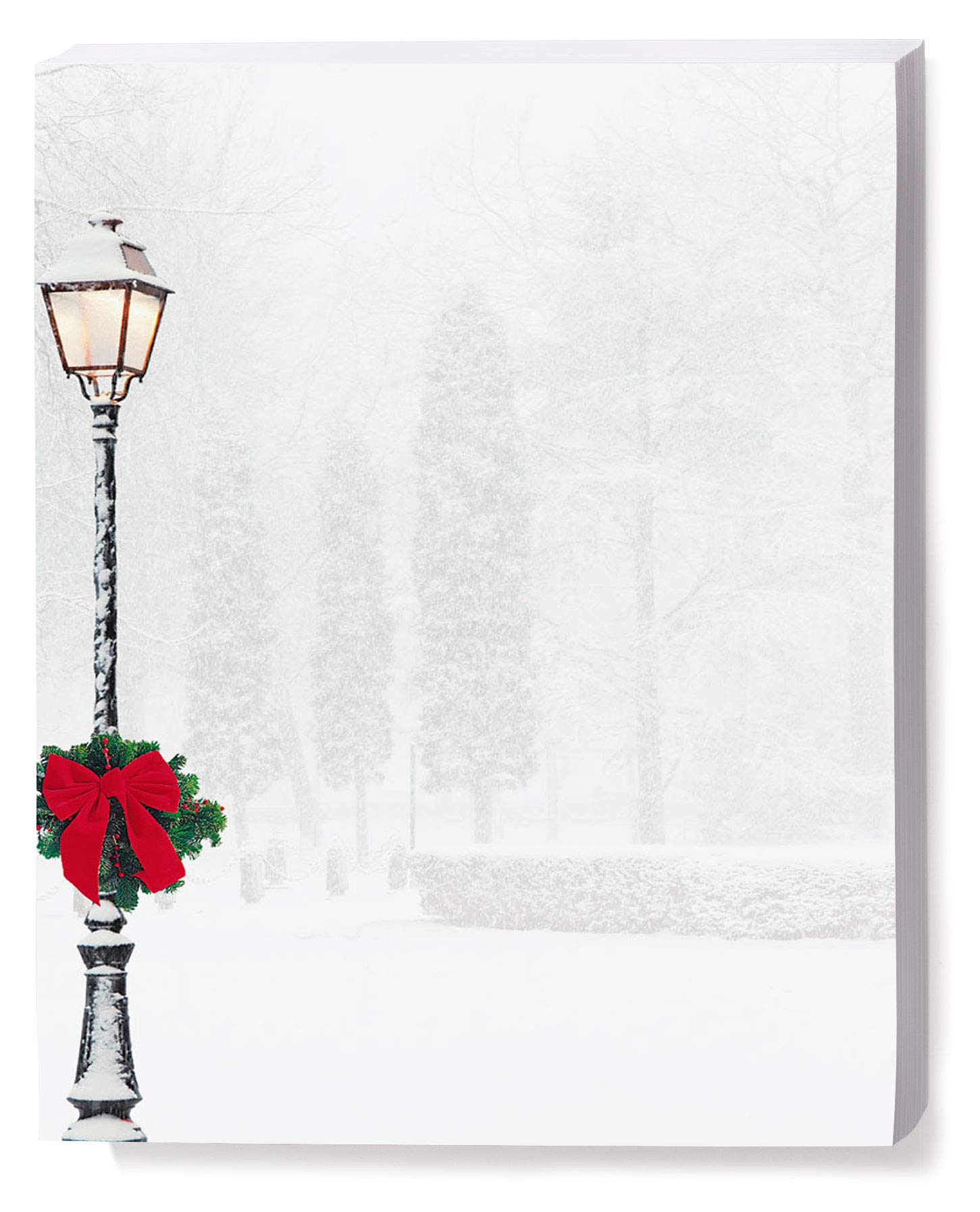 Premium Winter City Elegance Christmas Holiday Stationery Set - 100 Sheets of 8.5 x 11 Elegant Border Paper & Letterhead for Festive Writing, Holiday Cards & Decorative Printer Paper - Perfect for Christmas Correspondence, Office Stationery & Seasonal Craft Projects