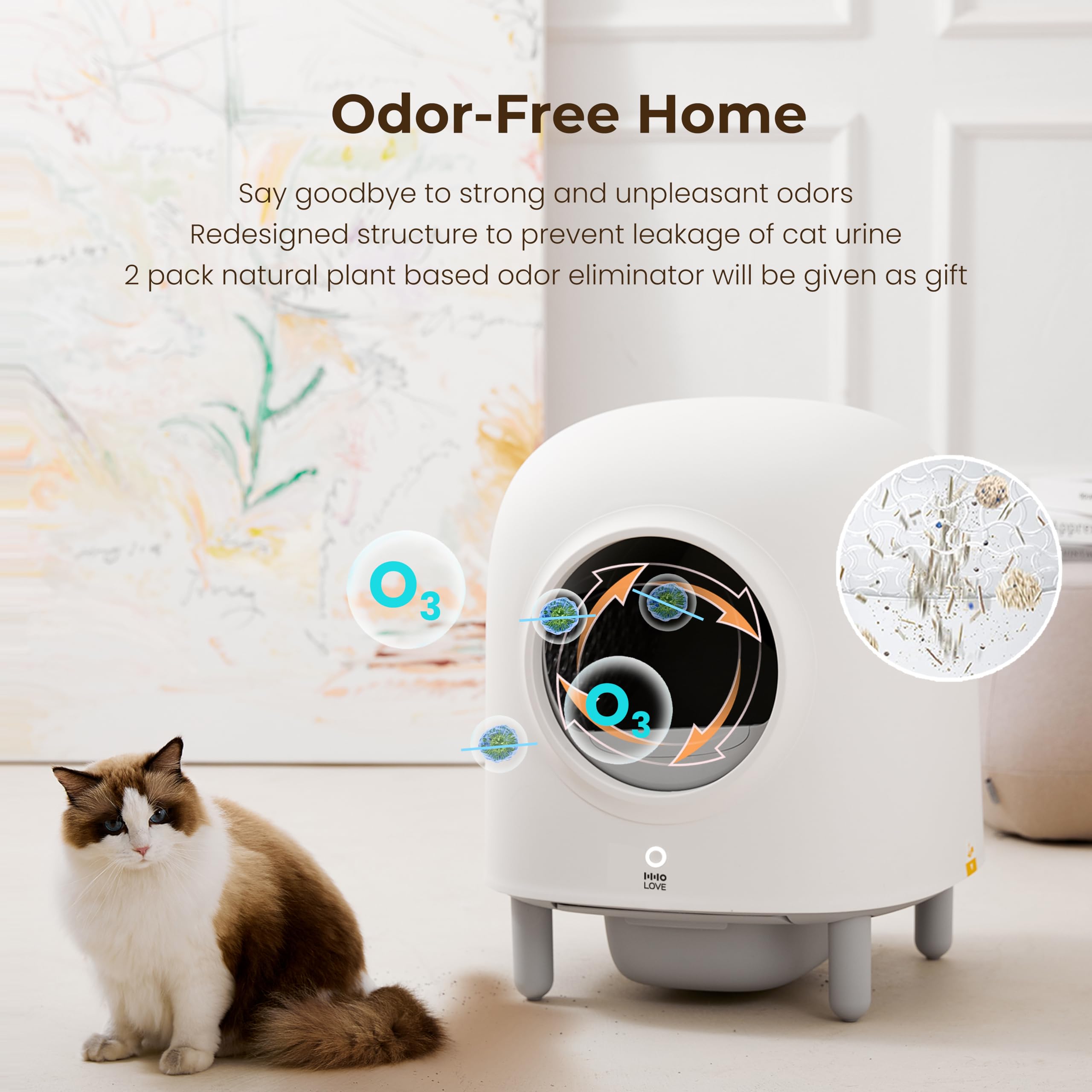 Automatic Self-Cleaning Cat Litter Box - Extra Large 56+6L Capacity with Health Tracking & Odor Control | 100% Safe Smart Litter Robot for Cats | Includes Liners & Latest Technology | Perfect for Busy Pet Owners & Multi-Cat Homes