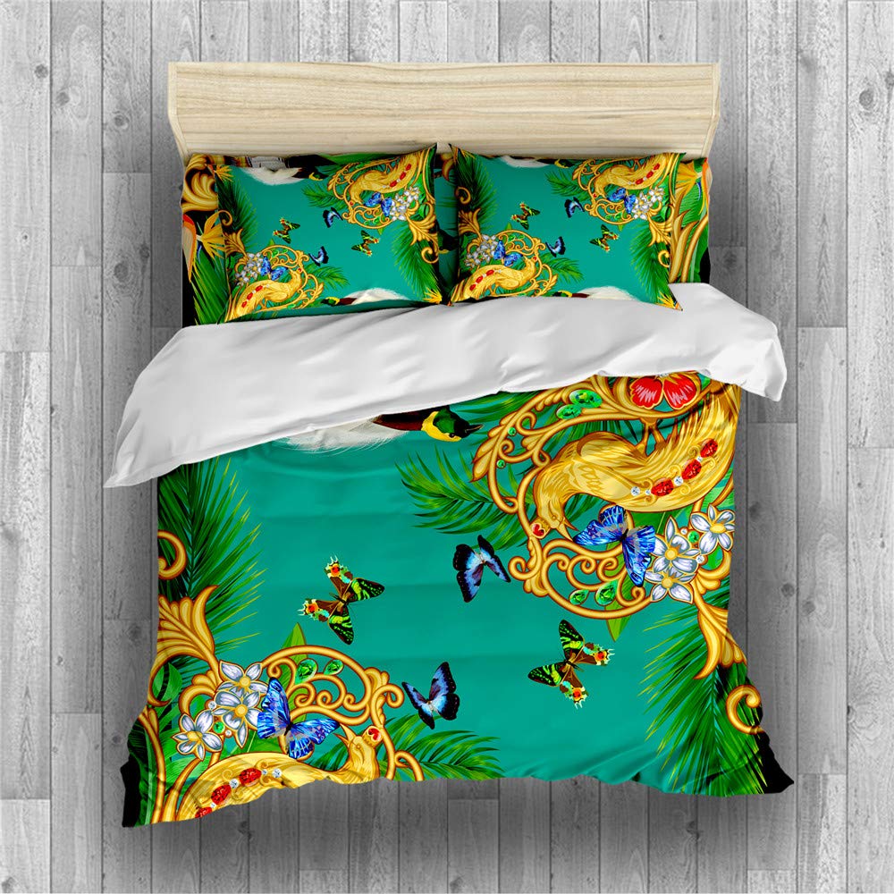 Chinese Style Dragon Phoenix Duvet Cover Set - Elegant Wedding Bedding for Bedroom Decor, Twin/Full/Queen/King Size (3/4 Piece Set with Duvet Cover & Pillow Shams) - Perfect for Master Bedroom, Guest Room, and Luxury Hotel Decor (Queen Size, 3-Piece Set)