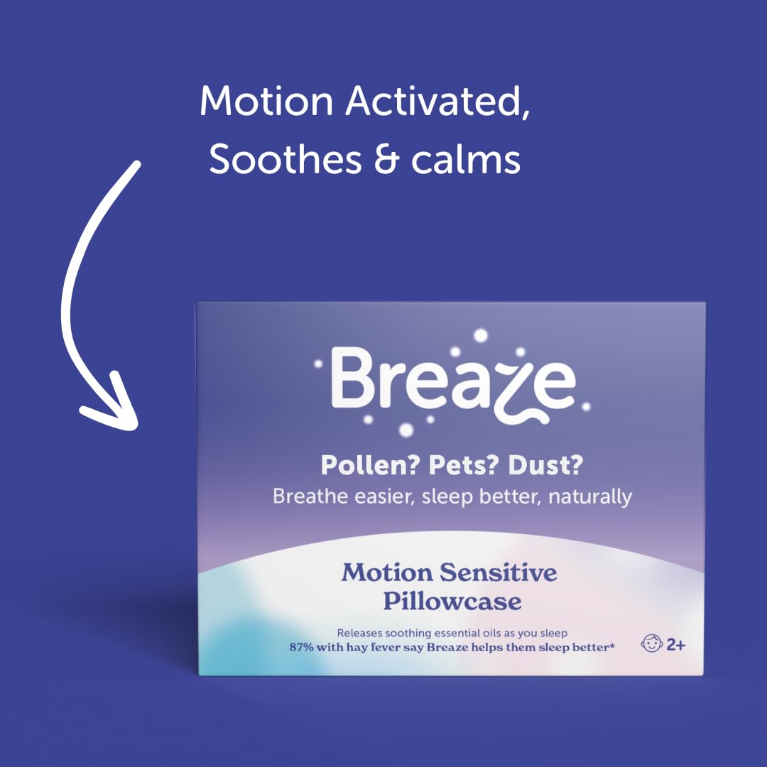 Breaze Natural Hayfever & Allergy Relief Pillowcases (4-Pack) | Hypoallergenic, Motion-Sensitive Protection | Lasts 8 Weeks | Perfect for Allergy Sufferers & Sensitive Sleepers