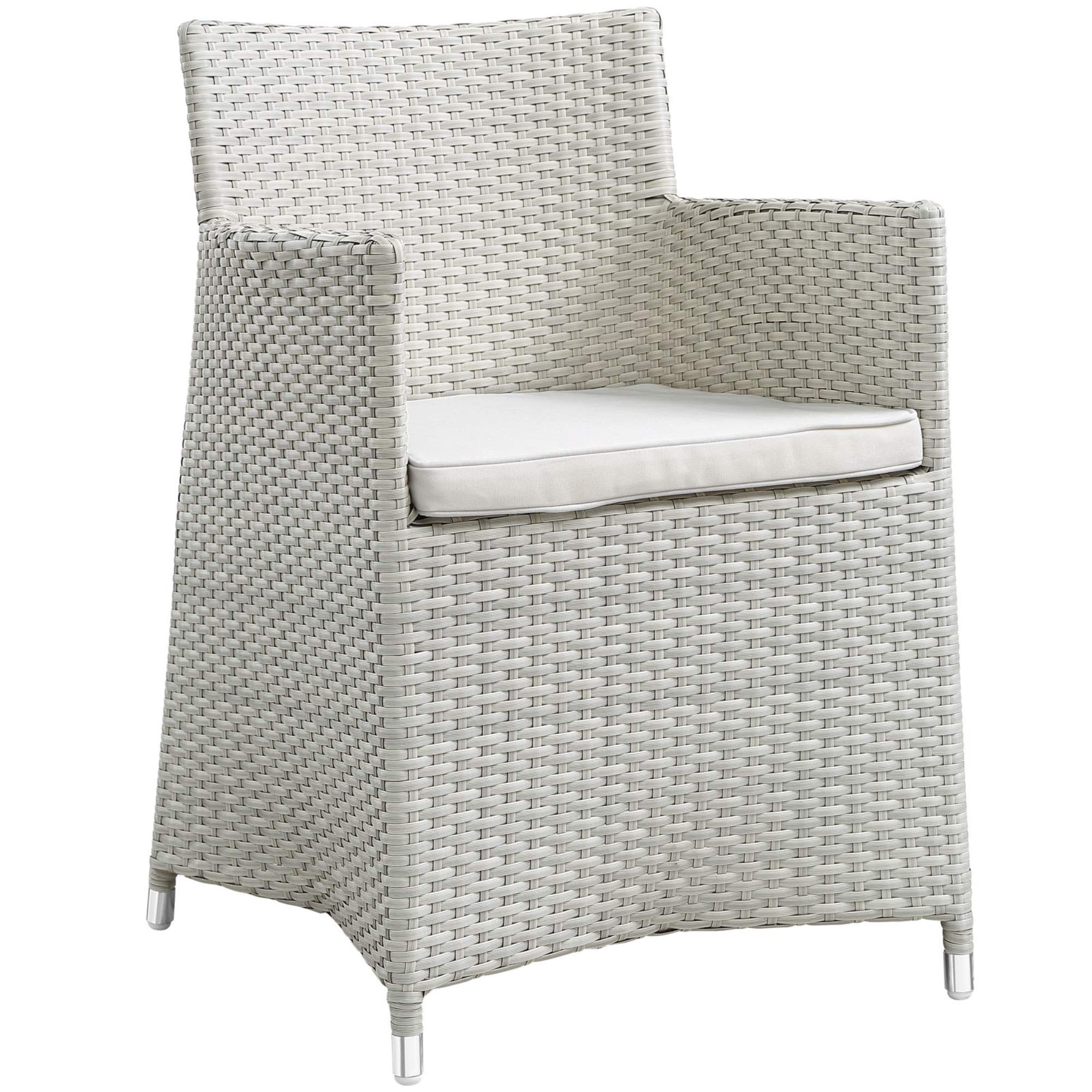 Ergode Junction Outdoor Patio Dining Arm Chair - Weather-Resistant Synthetic Rattan Lounge Chair with Cushion | Easy Assembly Modern Patio Furniture for Garden, Poolside & Backyard Relaxation