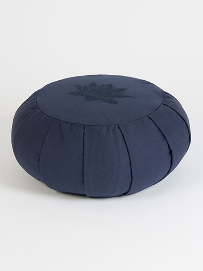 Organic Cotton Round Lotus Zafu Buckwheat Meditation Cushion - GOTS Certified for Yoga, Zen Meditation & Home Decor - Eco-Friendly & Comfortable Support for Mindful Practices