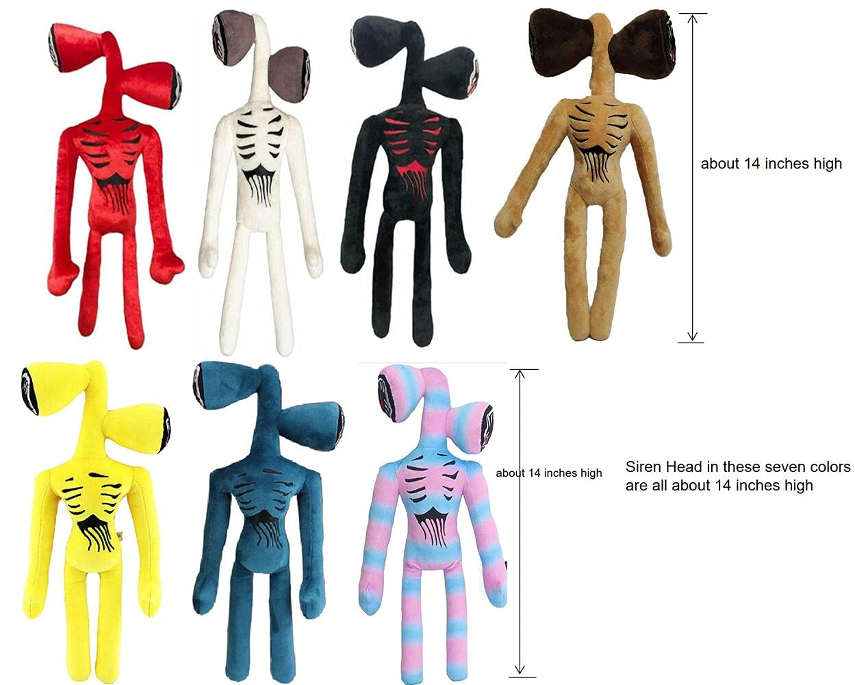 10 PCS Siren Head Plush Toys Set - Cute Cartoon Dog & Cat Stuffed Animals - Perfect for Home Decor, Birthday Gifts, Party Favors & Kids Room (White)