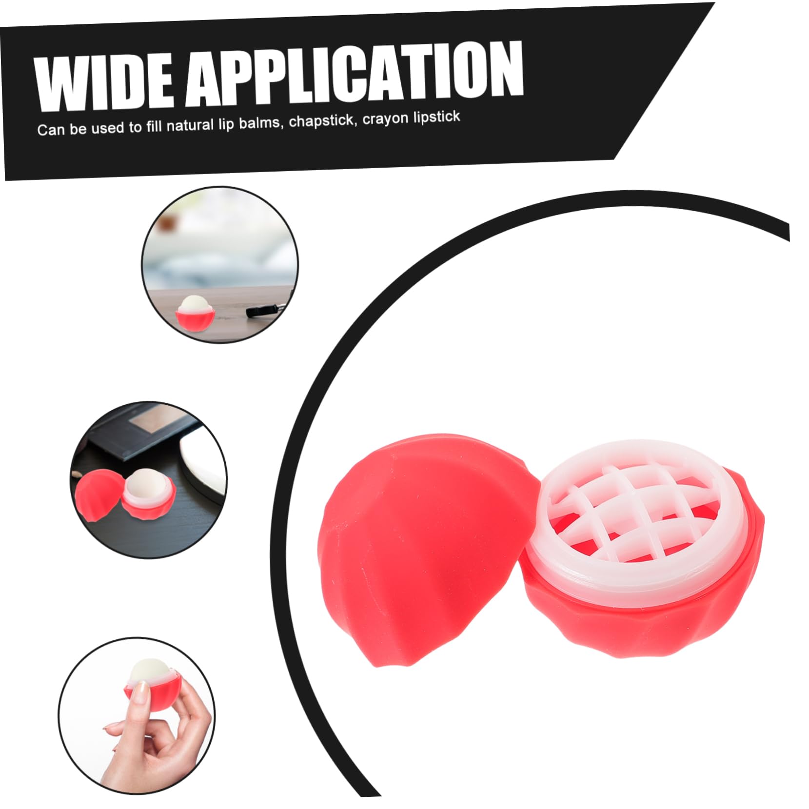 10-Pack Refillable Plastic Sphere Containers for Natural Lip Balms - Perfect for DIY Cosmetics, Travel & Gift Packaging