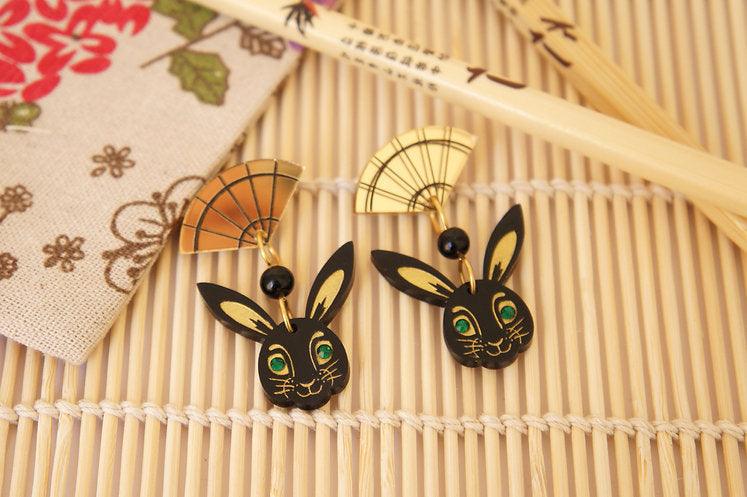 Laliblue Chinese New Year Rabbit Earrings - 2023 Year of the Rabbit Jewelry for Women, Sterling Silver Cute Bunny Stud Earrings - Perfect for Lunar New Year Celebrations, Birthday Gifts & Festive Occasions