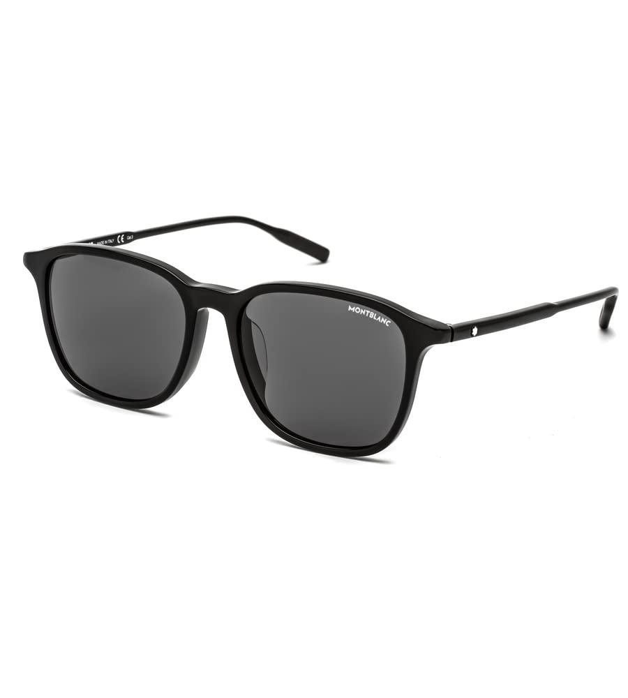 Mont Blanc MB 0082 SA 001 Polarized Sunglasses for Men & Women - UV Protection, Black Grey Lens - Perfect for Driving, Beach & Outdoor Activities