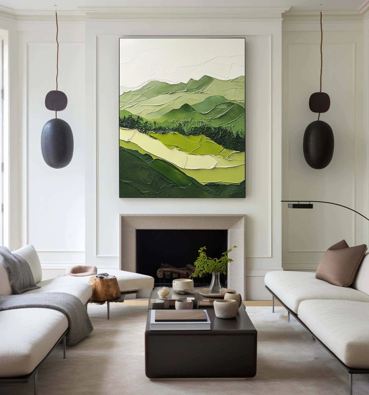 Blue & Green Abstract Wall Art Canvas Print #BG110 - Modern Home Decor for Living Room, Bedroom & Office