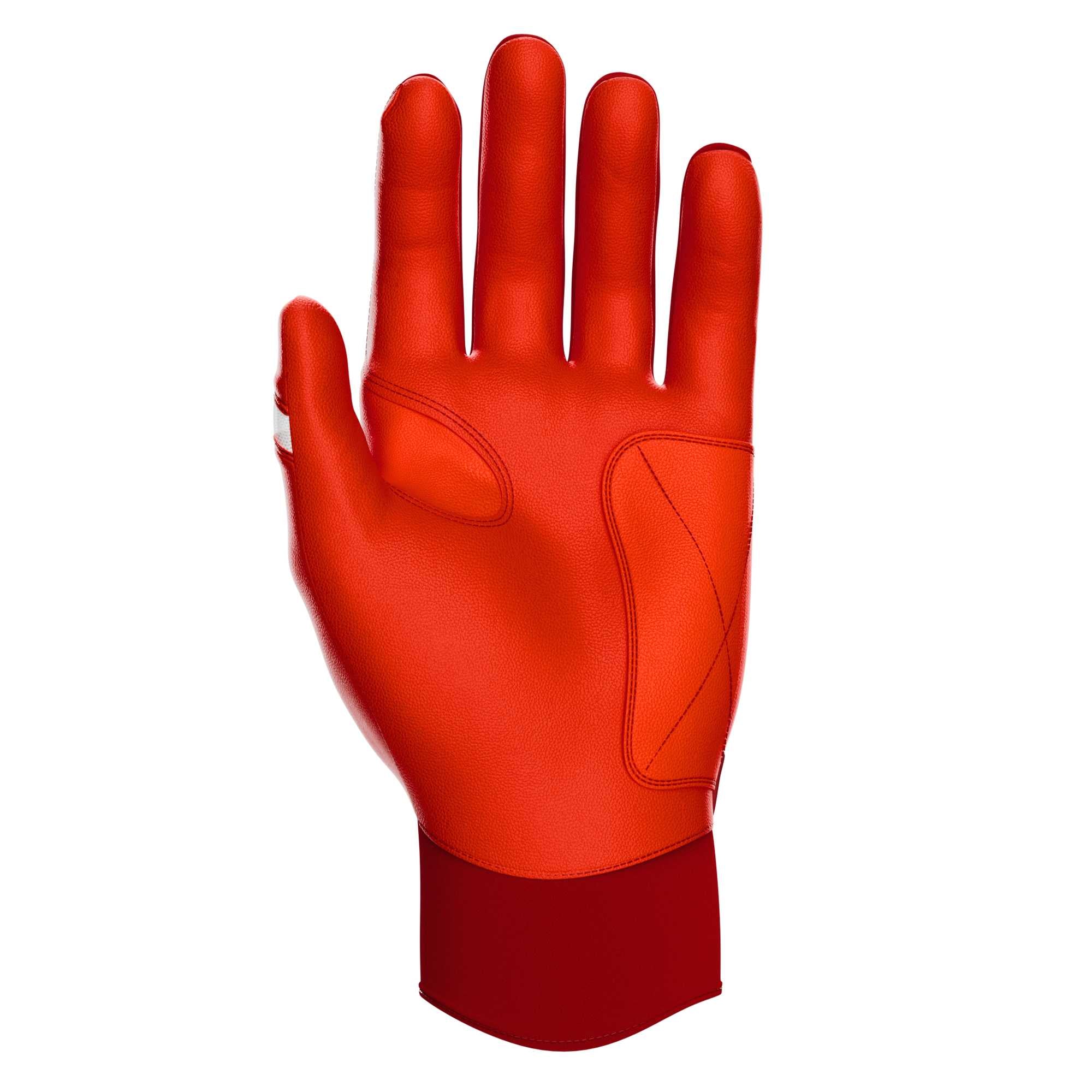 Jax Batting Gloves for Baseball - Premium Cherry Red Pro Cuff Training Gloves - Perfect for Baseball Practice, Batting Training & Fielding Drills