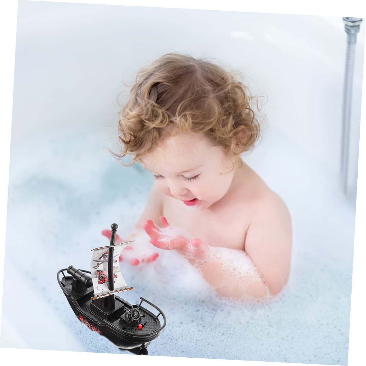 VICASKY 6 Pack Black Plastic Toy Boats - Mini Sailboat Pool Toys for Kids, Floating Bath & Beach Play Set - Fun Outdoor Water Games for Pools, Lakes & Ocean