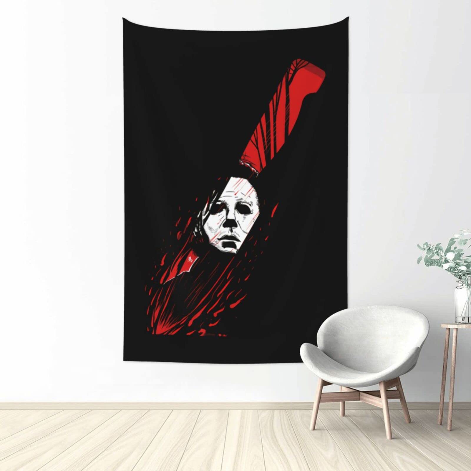 Michael Myers Tapestry Wall Hanging - Horror Movie Decor for Bedroom & Living Room - Halloween Home Decor - Perfect for Horror Fans & Movie Themed Rooms